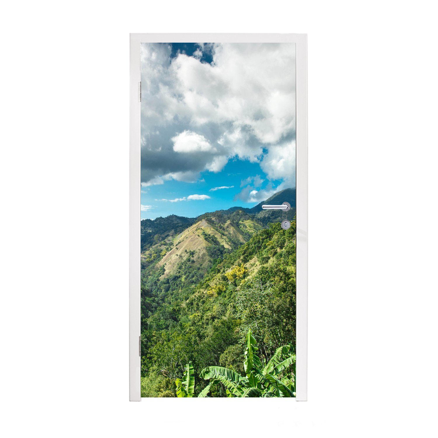 MuchoWow Türtapete Berglandschaften auf Jamaika, Matt, bedruckt, (1 St), Fototapete für Tür, Türaufkleber, 75x205 cm