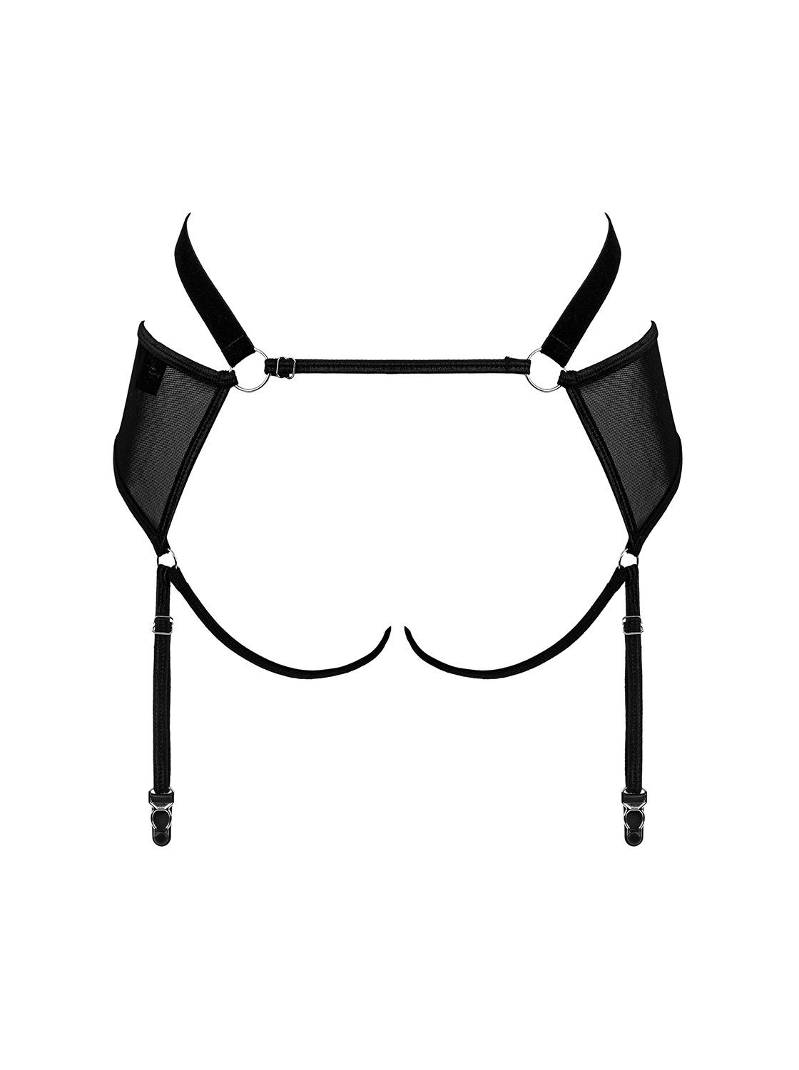 Obsessive Panty-Ouvert Ouvert-Panty Allunes schwarz + Strapse pofrei (einzel, 1-St)