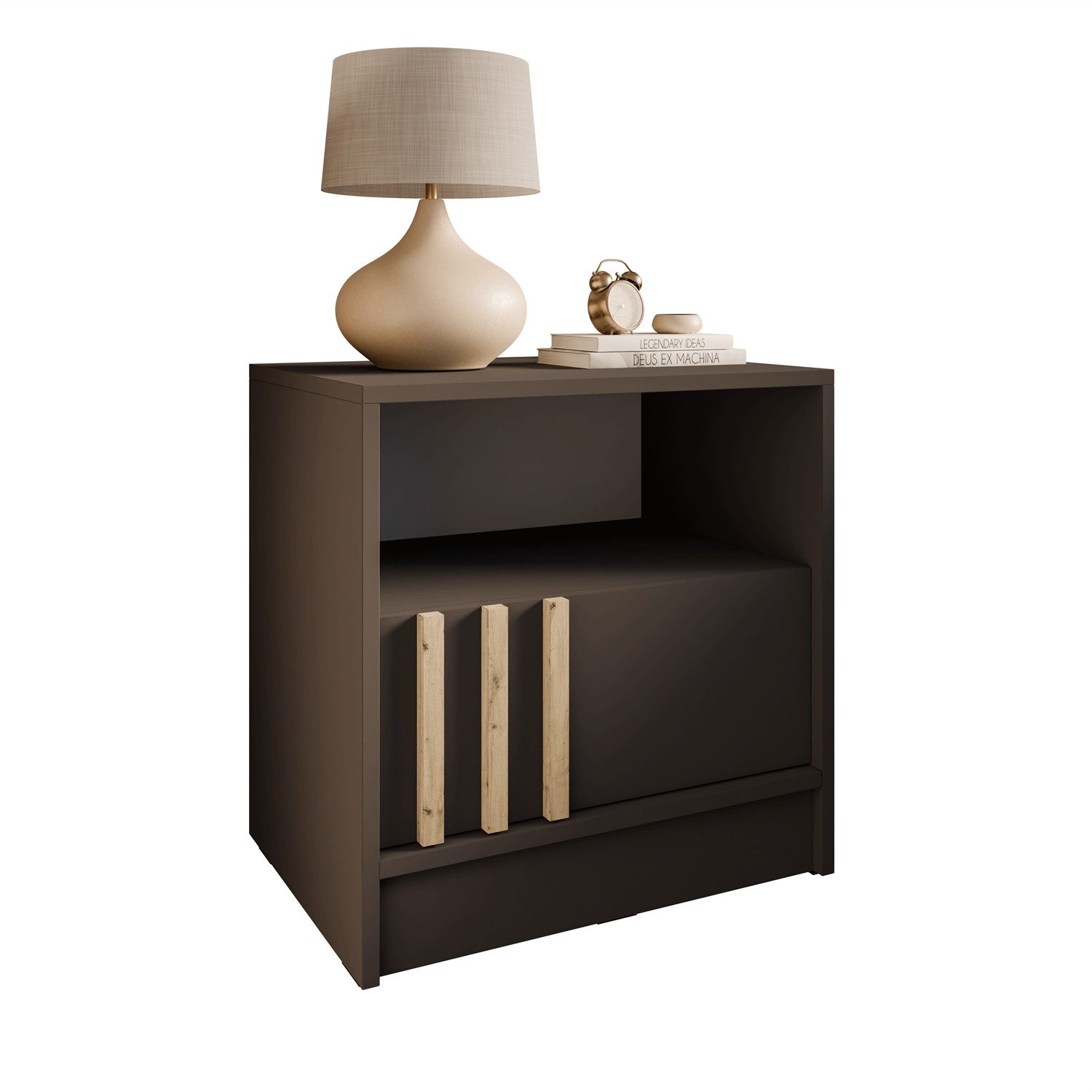 Lookway Nachttisch NELA mit Lamellen und Schublade (1x Nachttisch), Breite: 51 cm