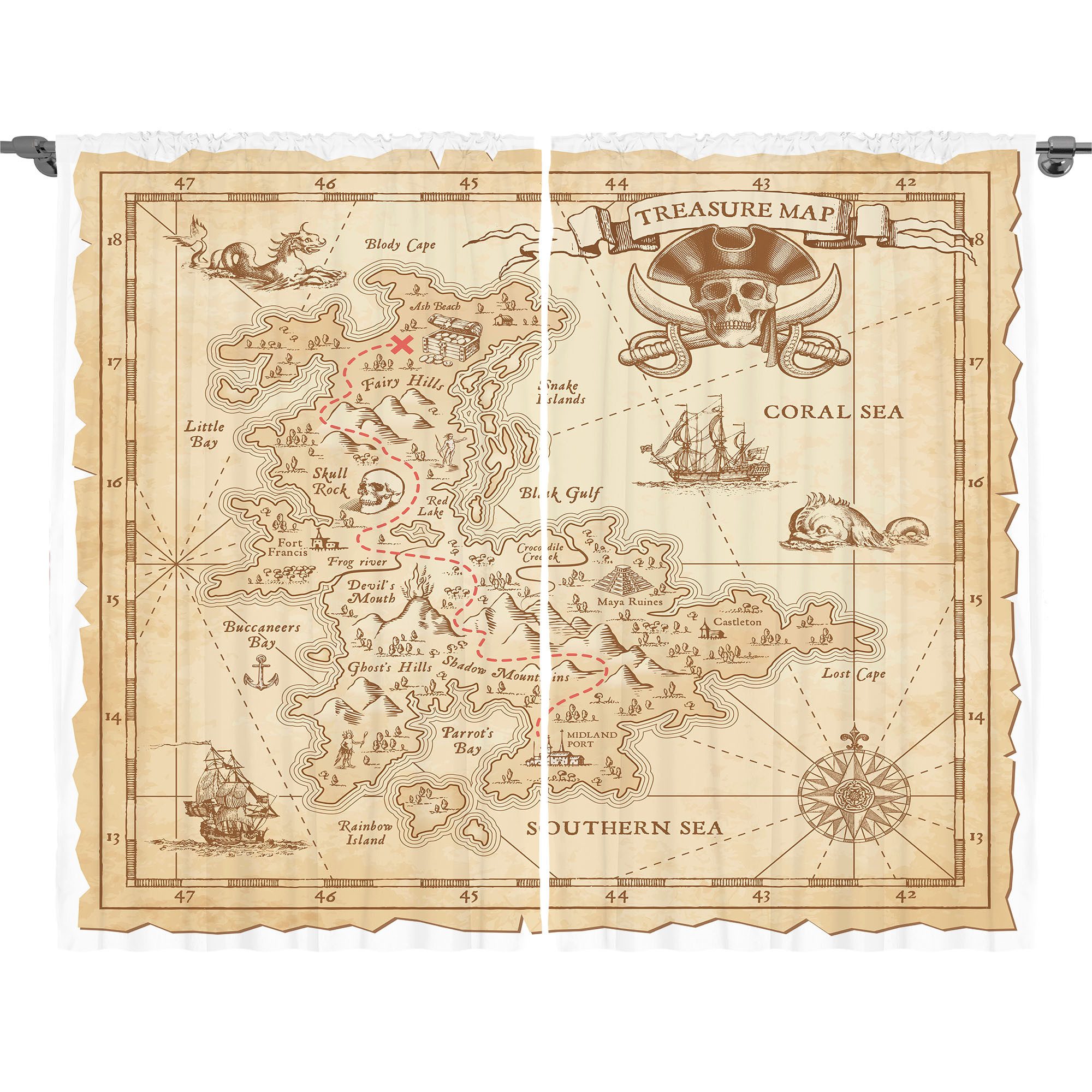 Gardine Schlafzimmer Kräuselband Vorhang mit Schlaufen und Haken