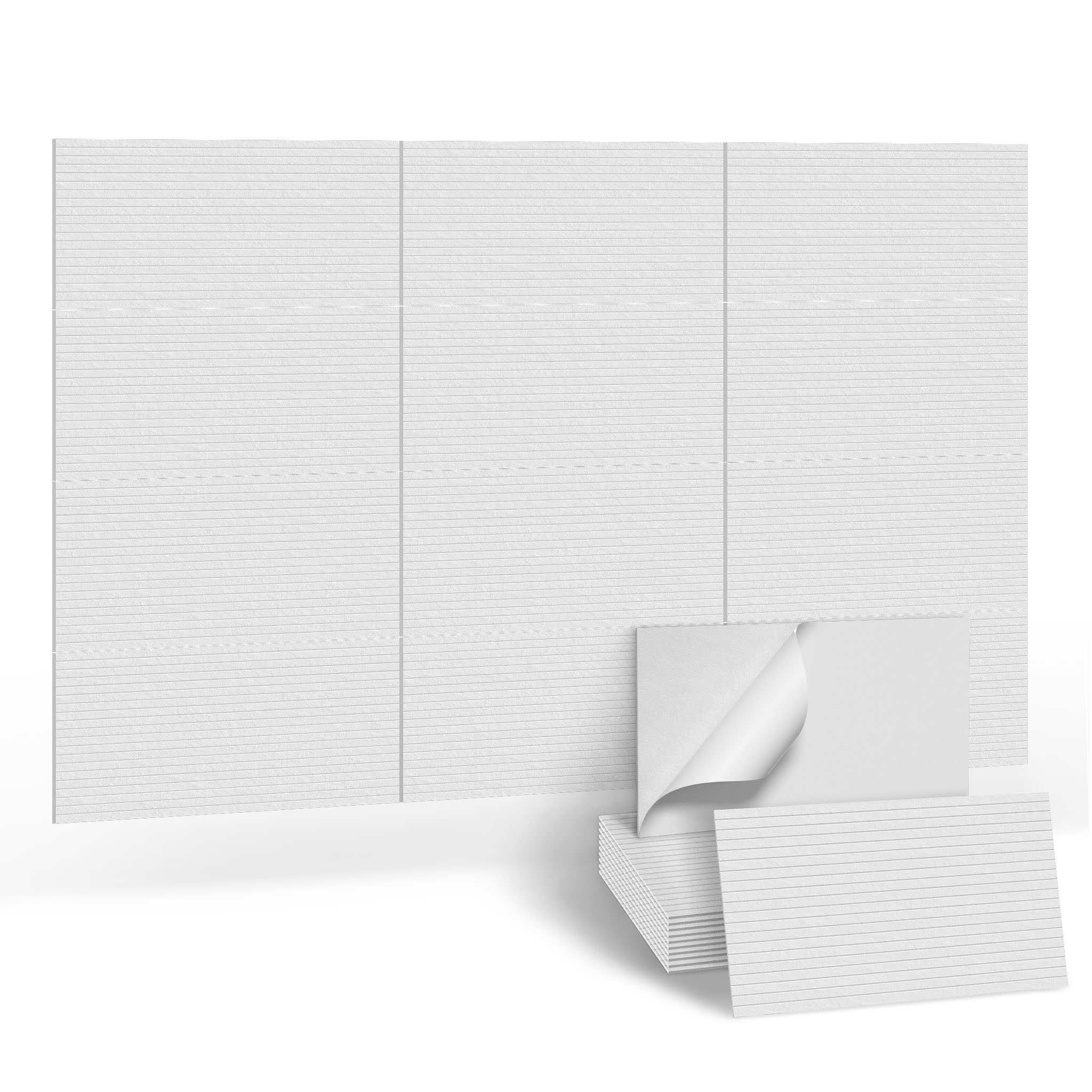 FIVMEN Wandpaneel Akustikpaneele Wand Selbstklebend Schalldämmung 4er/set, (4-tlg) Schwarz/Weiß/Hellgrau 120x60cm Polyesterfaser Langer Streifen