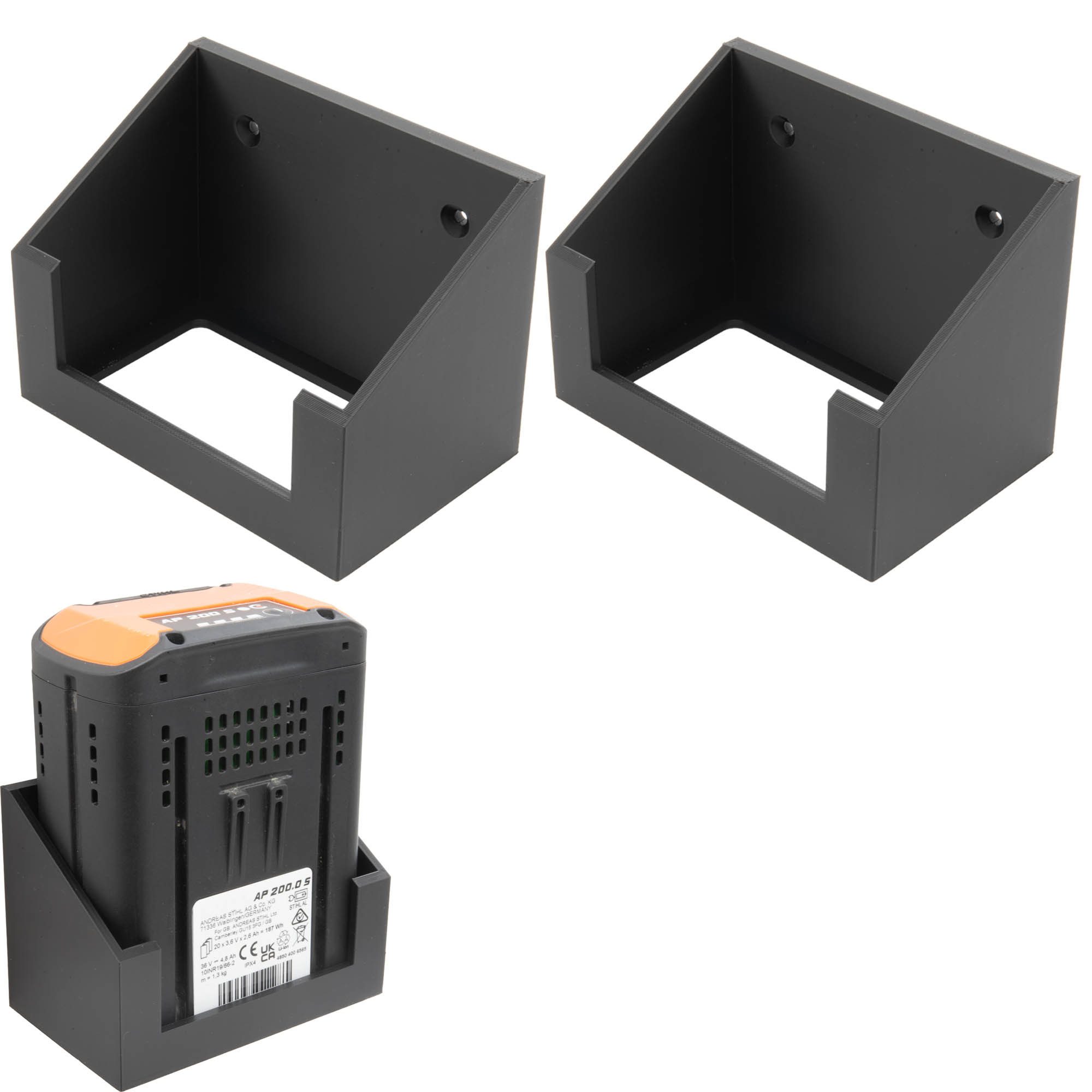 TSB Werk Geschenkbox Akkuhalter für Stihl Akku AP Wandhalter Halter (2 St), Akkuwandhalter, Wandhalterung
