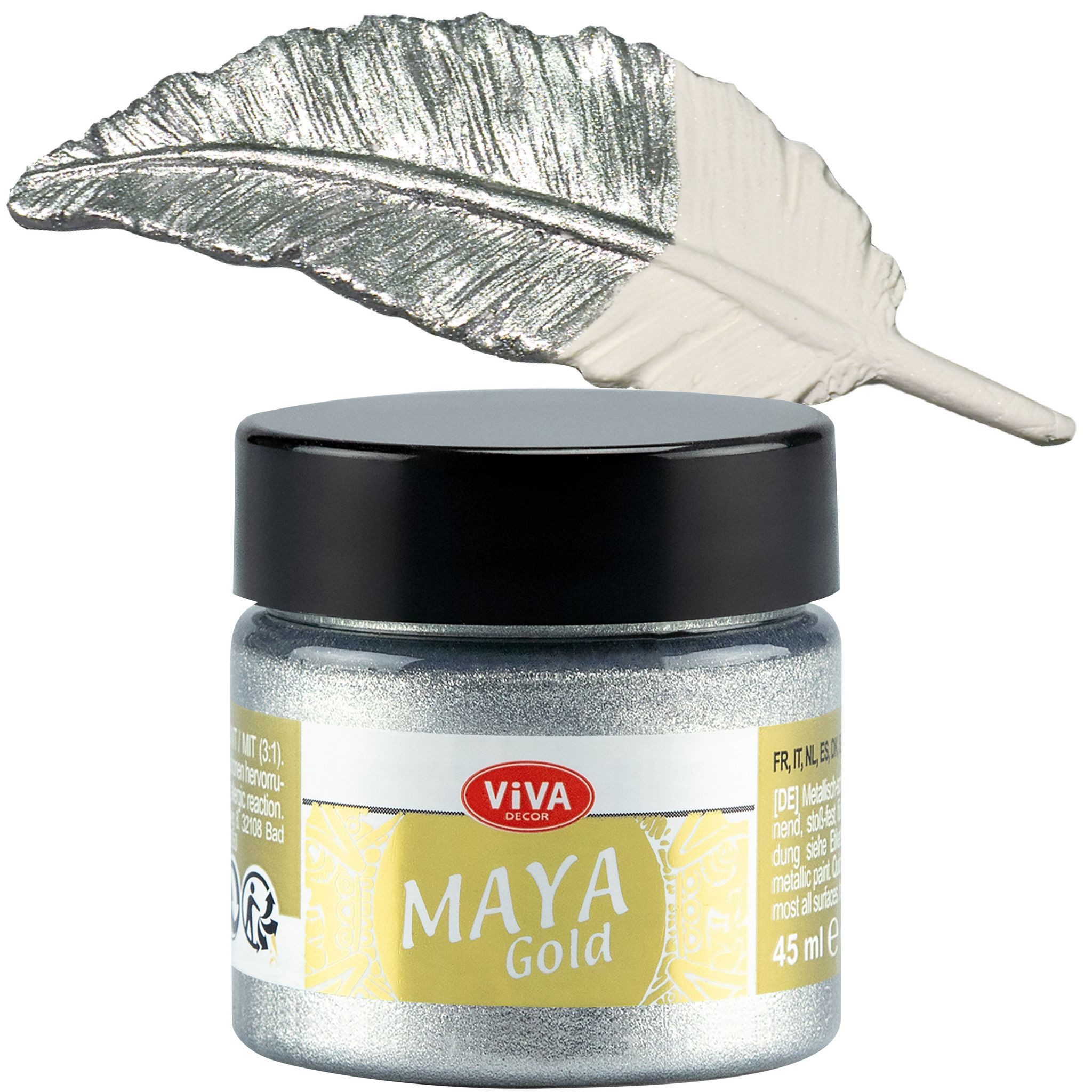 Viva Decor Acrylfarbe ViVA DECOR Maya Gold 45ml – Silber
