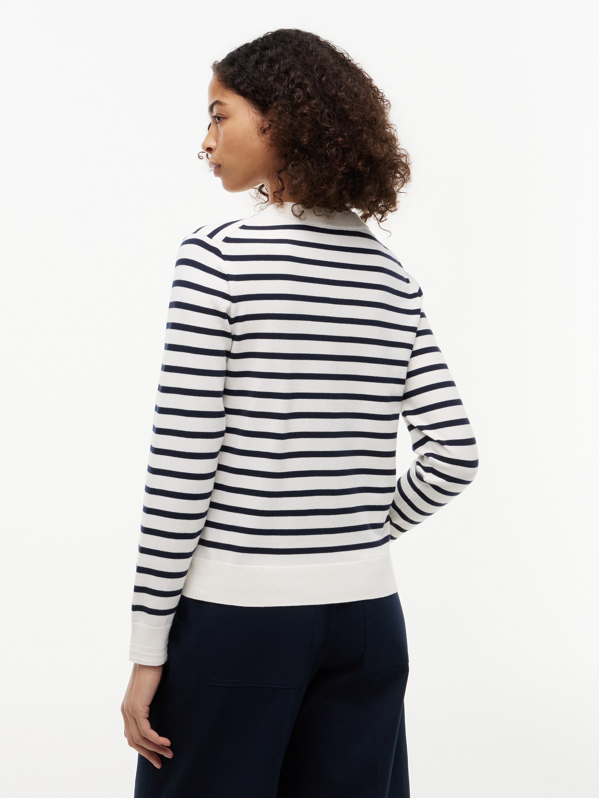 Tommy Hilfiger Strickjacke Baumwollmischung, goldfarbene Knöpfe