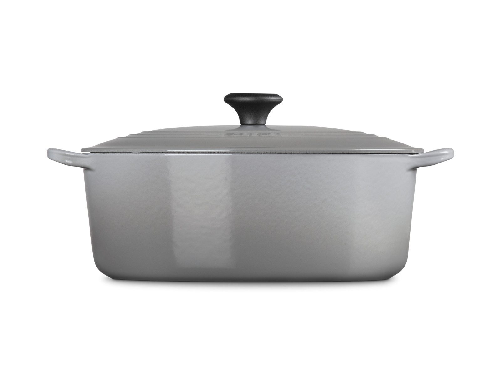 LE CREUSET Bräter Bräter Tradition oval perlgrau 31cm, Emailliertes Gusseisen