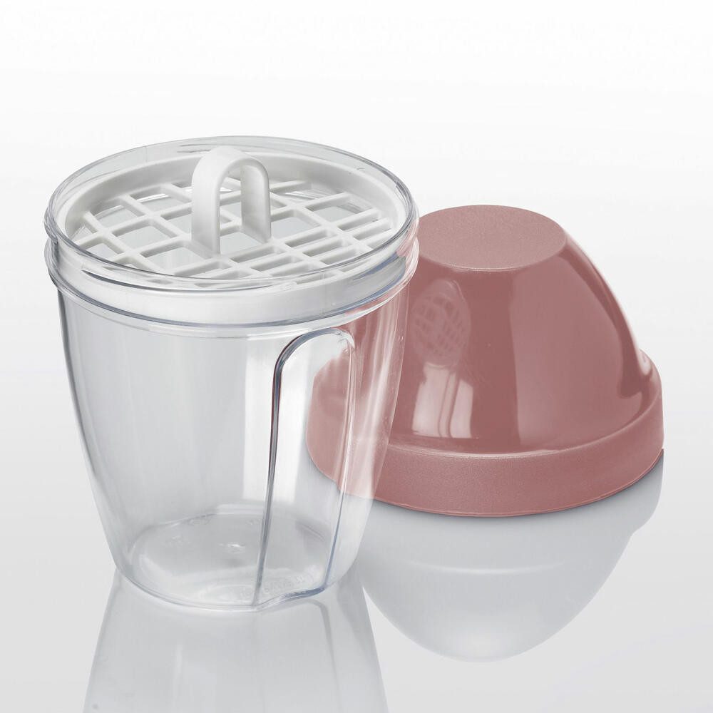 WESTMARK Salatschleuder im Set mit Salatbesteck und Dressingshaker, rosa, (Set), 3 teiliges Set, spülmaschinengeeignet
