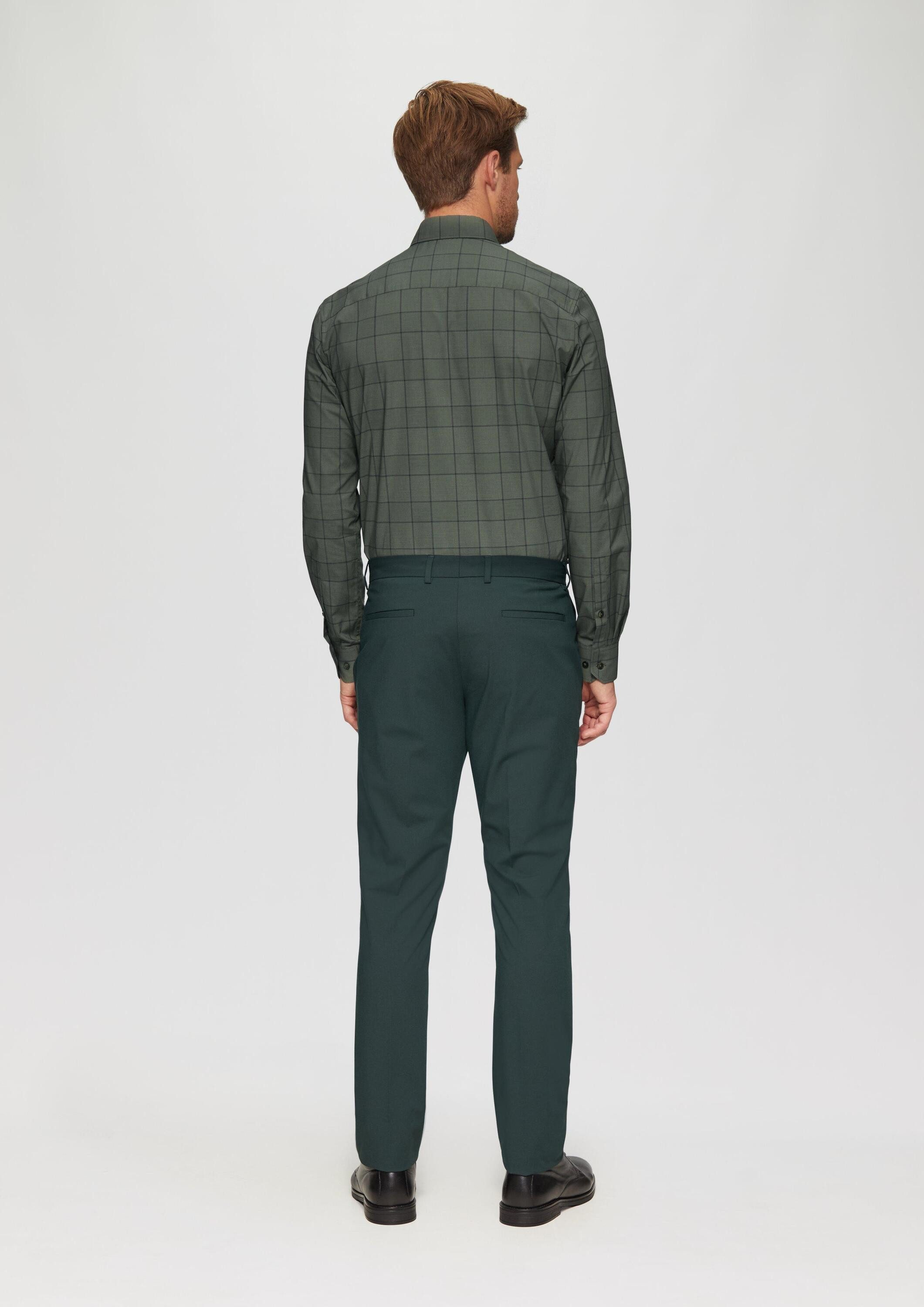 s.Oliver Langarmhemd Hemd Tailored Fit: Kariertes Hemd aus Baumwollstretch