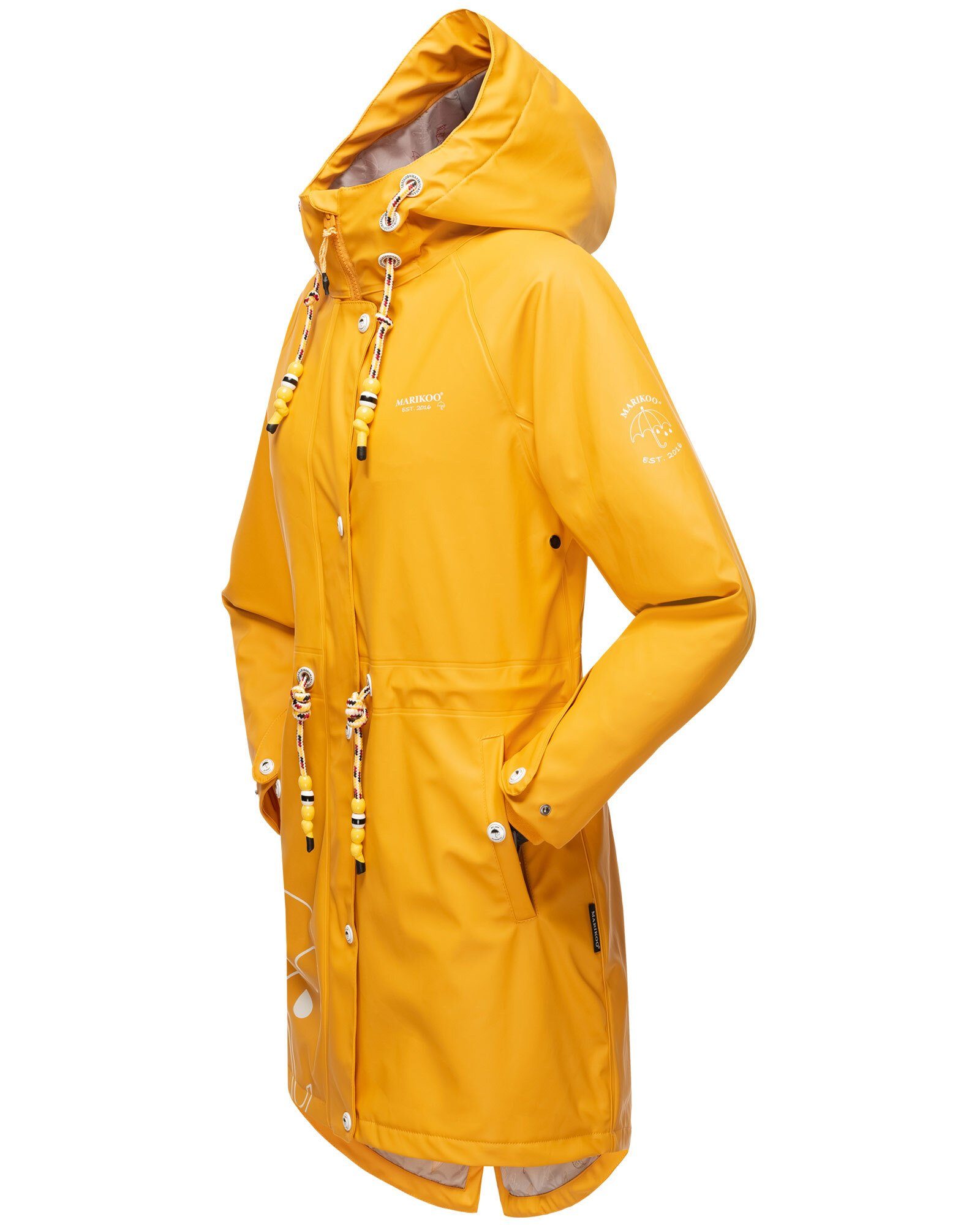 Marikoo Outdoorjacke Dancing Umbrella großen Yellow Amber mit Kapuze einer