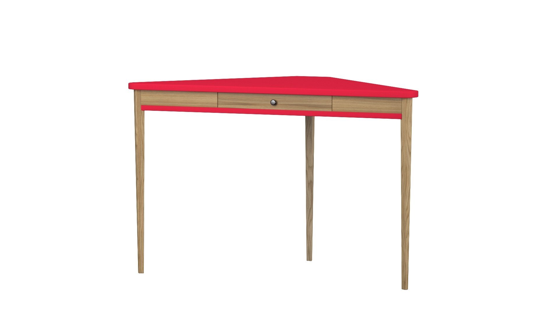 Siblo Schreibtisch Eckschreibtisch Sally mit Schublade - Moderner Schreibtisch - minimalistisches Design - Kinderzimmer - Jugendzimmer - MDF-Platte - Eschenholz (Eckschreibtisch Sally mit Schublade) Rot