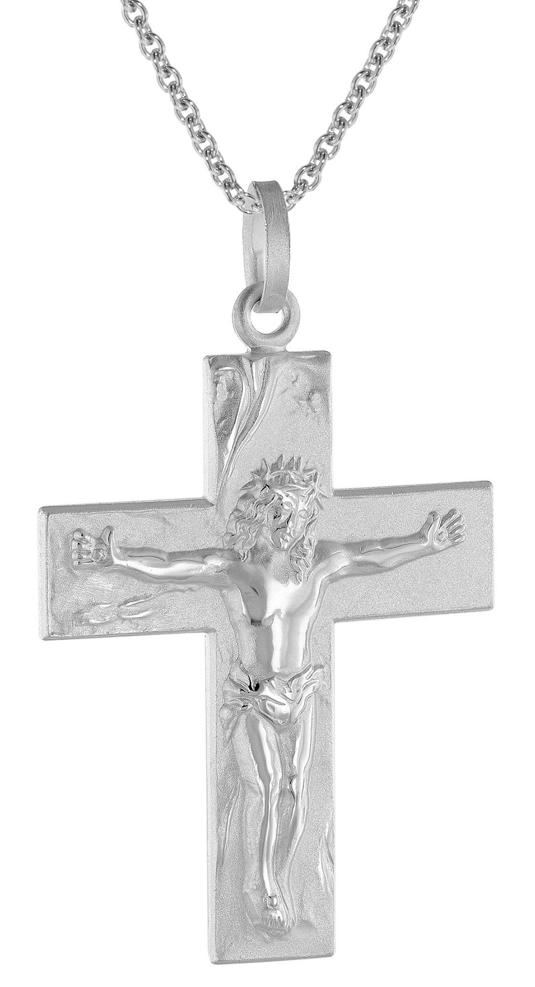 trendor Kette mit Anhänger mit Kreuz 925 Silber Männer-Kette