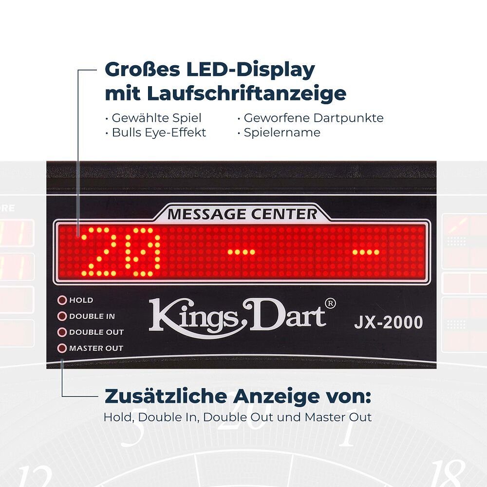 und Profi JX-2000 Blau-Beige Turnier mit Spielen 41 Dart extra 1-16 Kings und über Laufschrift Spieler Dartscheibe Dartscheibe 200 Spielvarianten ..., dünnem mit verschiedenen