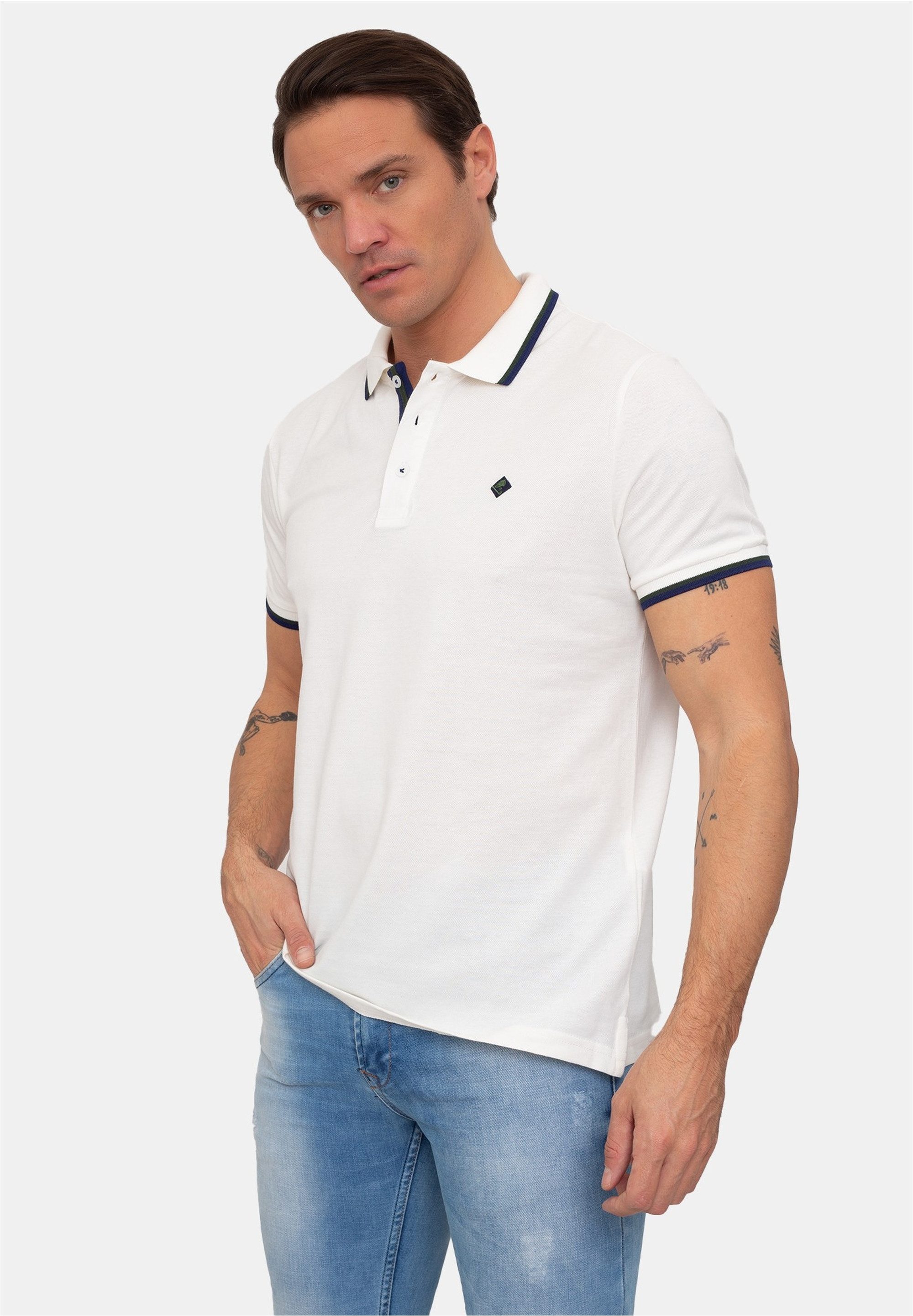 SIR RAYMOND TAILOR Poloshirt mit klassischem Kragen und kurzer Knopfleiste