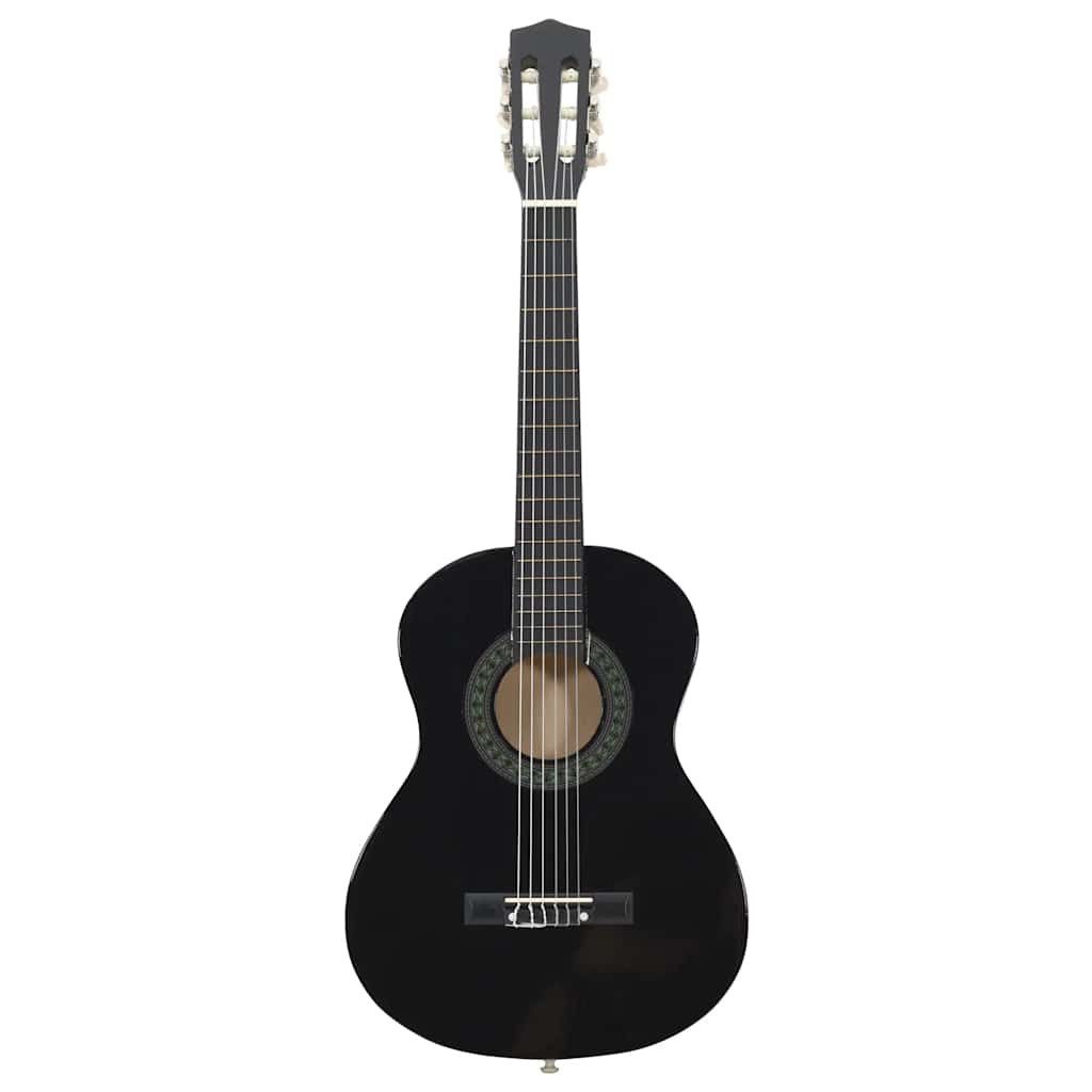 furnicato Akustikgitarre Klassische Gitarre 1/2 Größe 87,5x32,5 cm Schwarz Massivholz