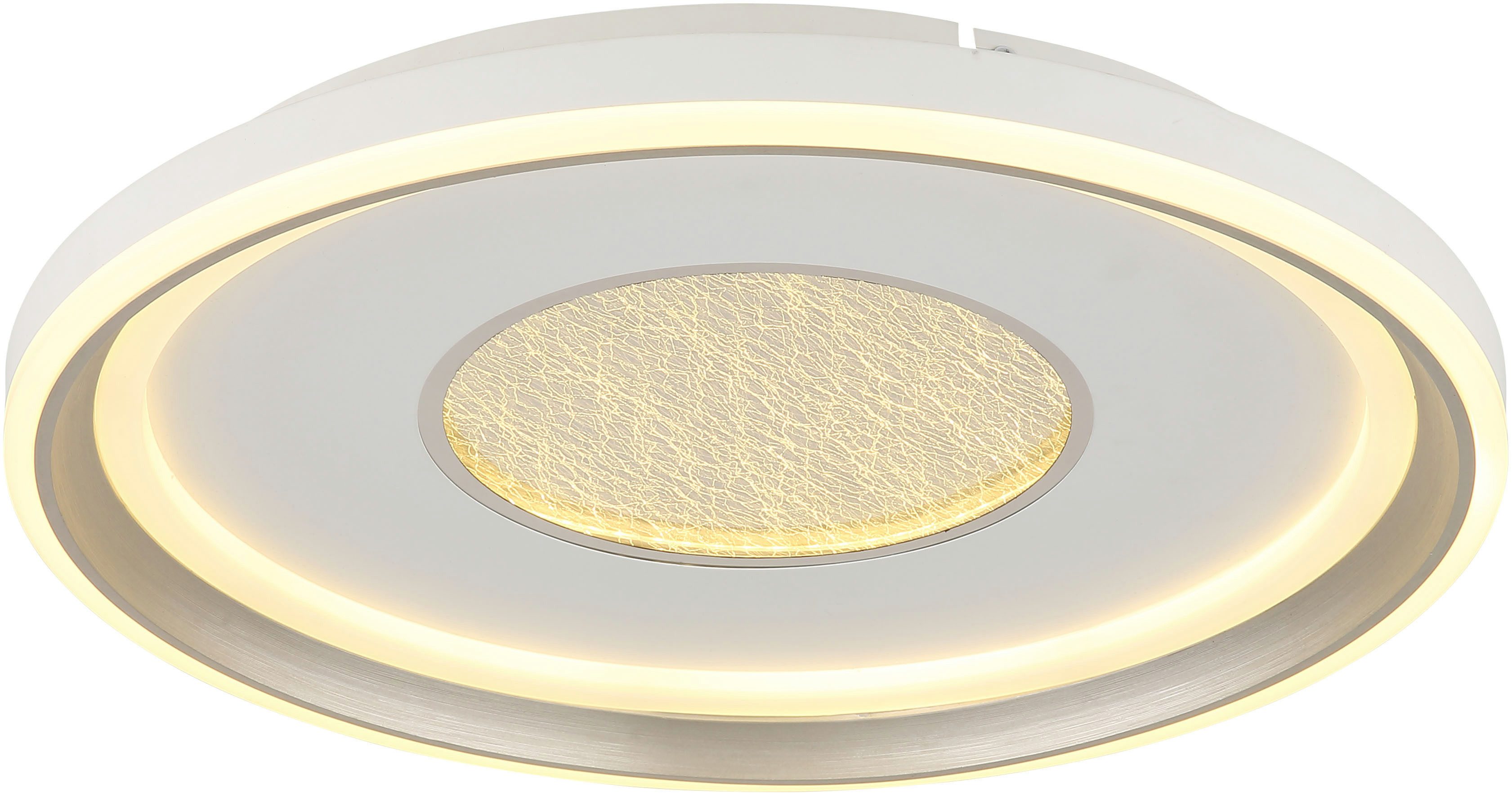 GLOBO LIGHTING LED Deckenleuchte EILA, Dimmfunktion, Memoryfunktion, Nachtlichtfunktion, Timerfunktion, mehrere Helligkeitsstufen, LED fest integriert, Deckenlampe/rund/Wohnzimmer/Schlafzimmer/modern