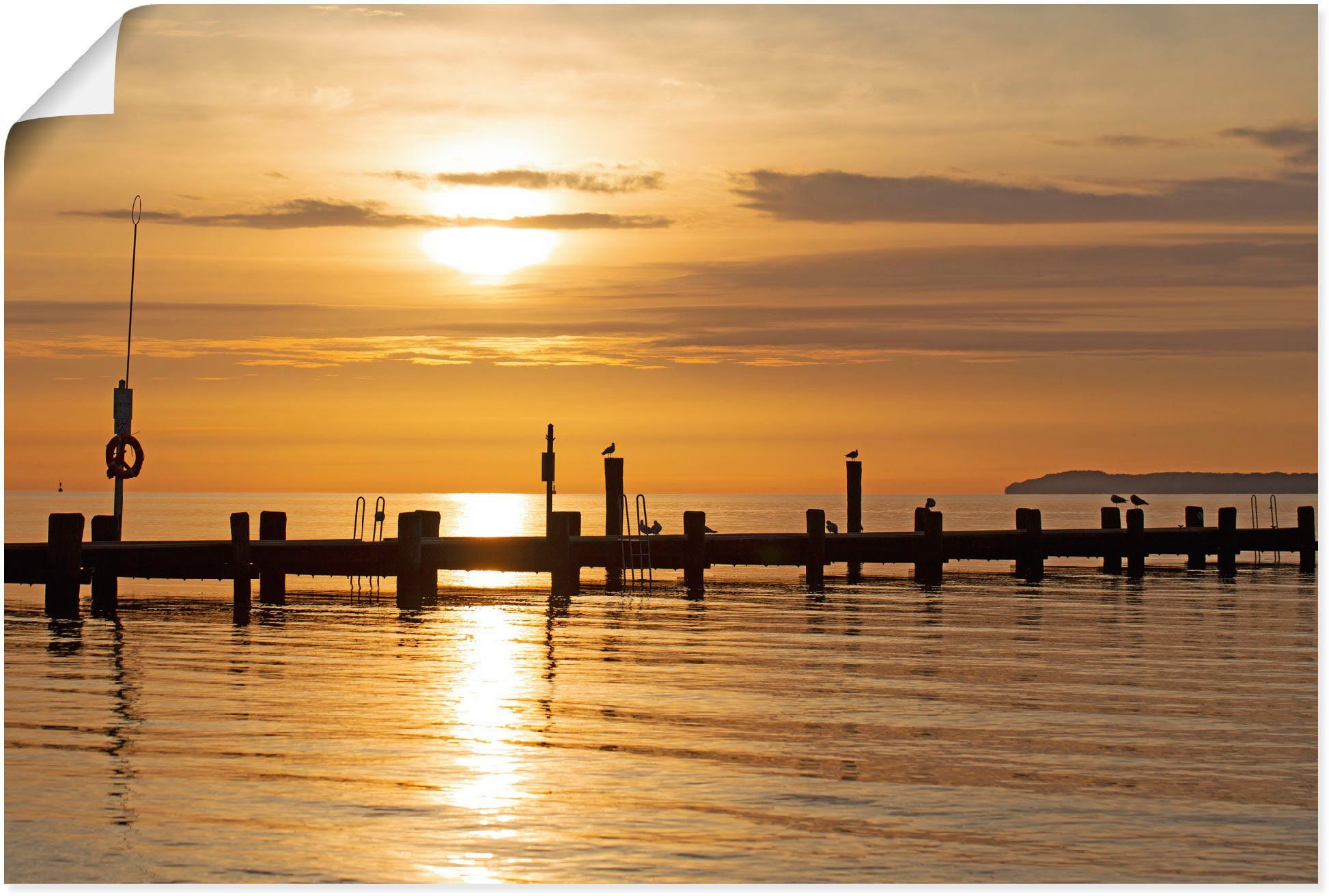 (1 als in Küstenbilder versch. am Artland Wandaufkleber St), Größen Ostseestrand, Leinwandbild, Morgenidylle oder Wandbild Poster Alubild,