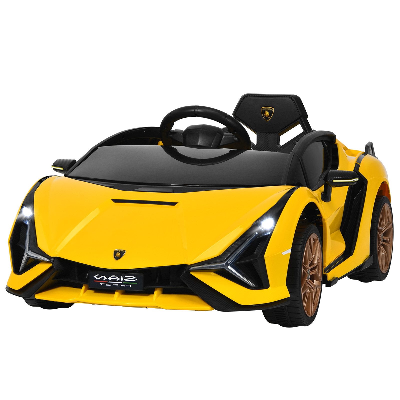 KOMFOTTEU Elektro-Kinderauto Lamborghini, Bluetooth USB & TF-Karte Schacht, Hupe & Musik