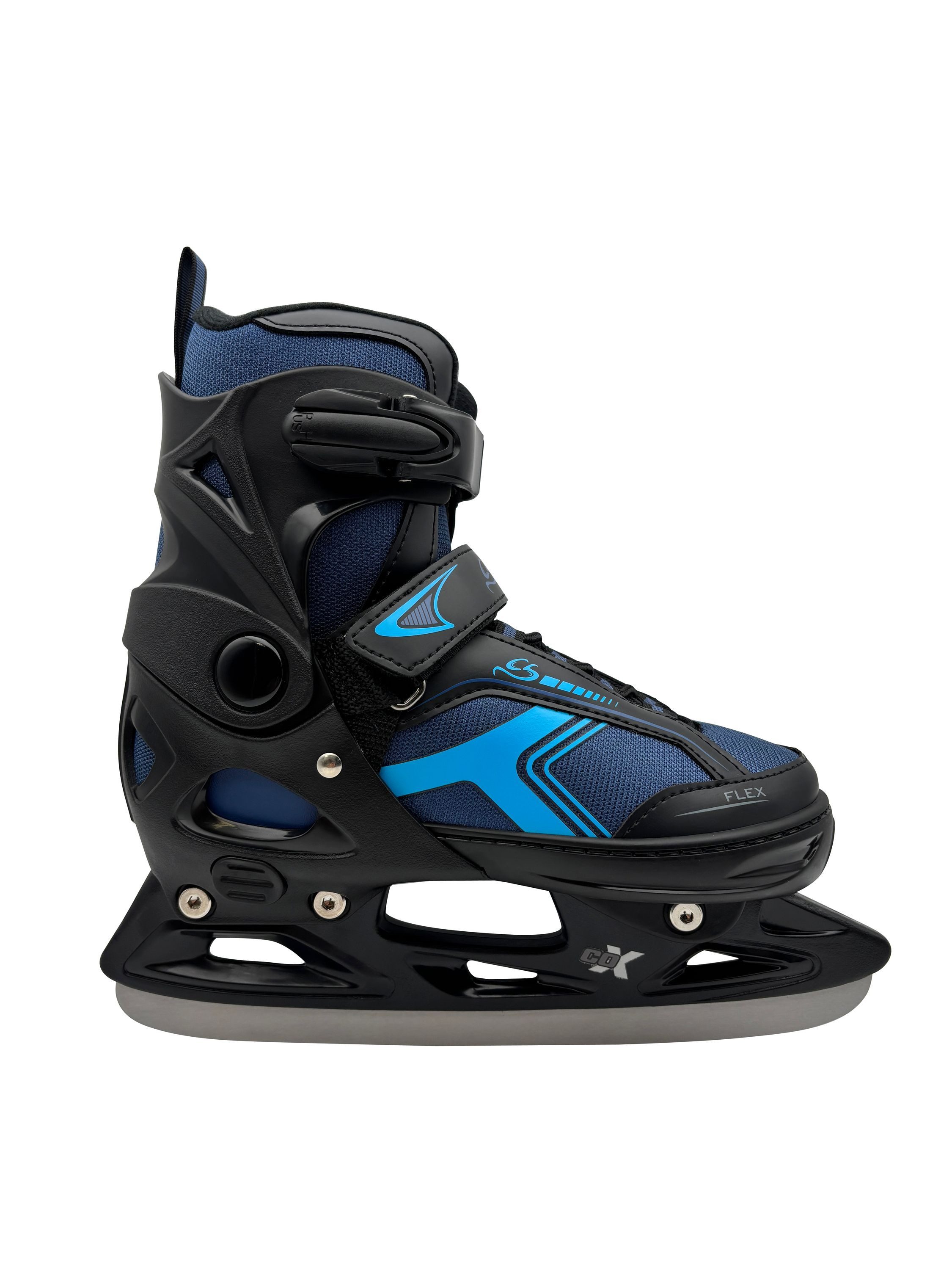 Cox Swain Schlittschuhe POLAR – größenverstellbar, Softboot – Blue – L (40-43), Verstellbare Schlittschuhe mit Edelstahlkufen