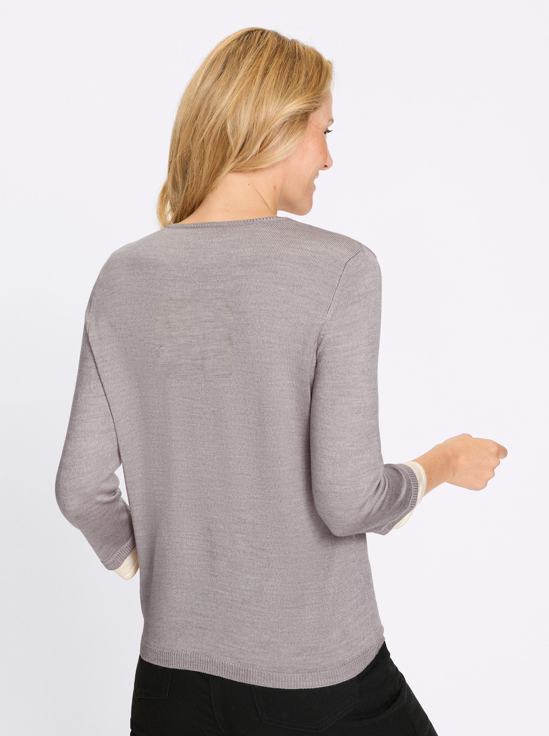 Sieh an! Strickpullover 2-in-1-Pullover 3/4-Arm Jersey