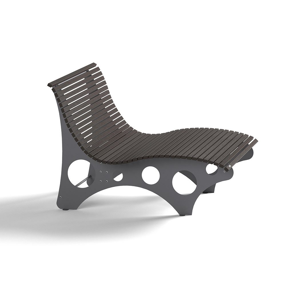 HOME DELUXE Doppelliege WPC Wellenliege NIRA - 50,5 /105 x 148 x 152 cm, 50,5 /105 x 148 x 152 cm - ergonomisch geformt, Gartenliege, Waldsofa