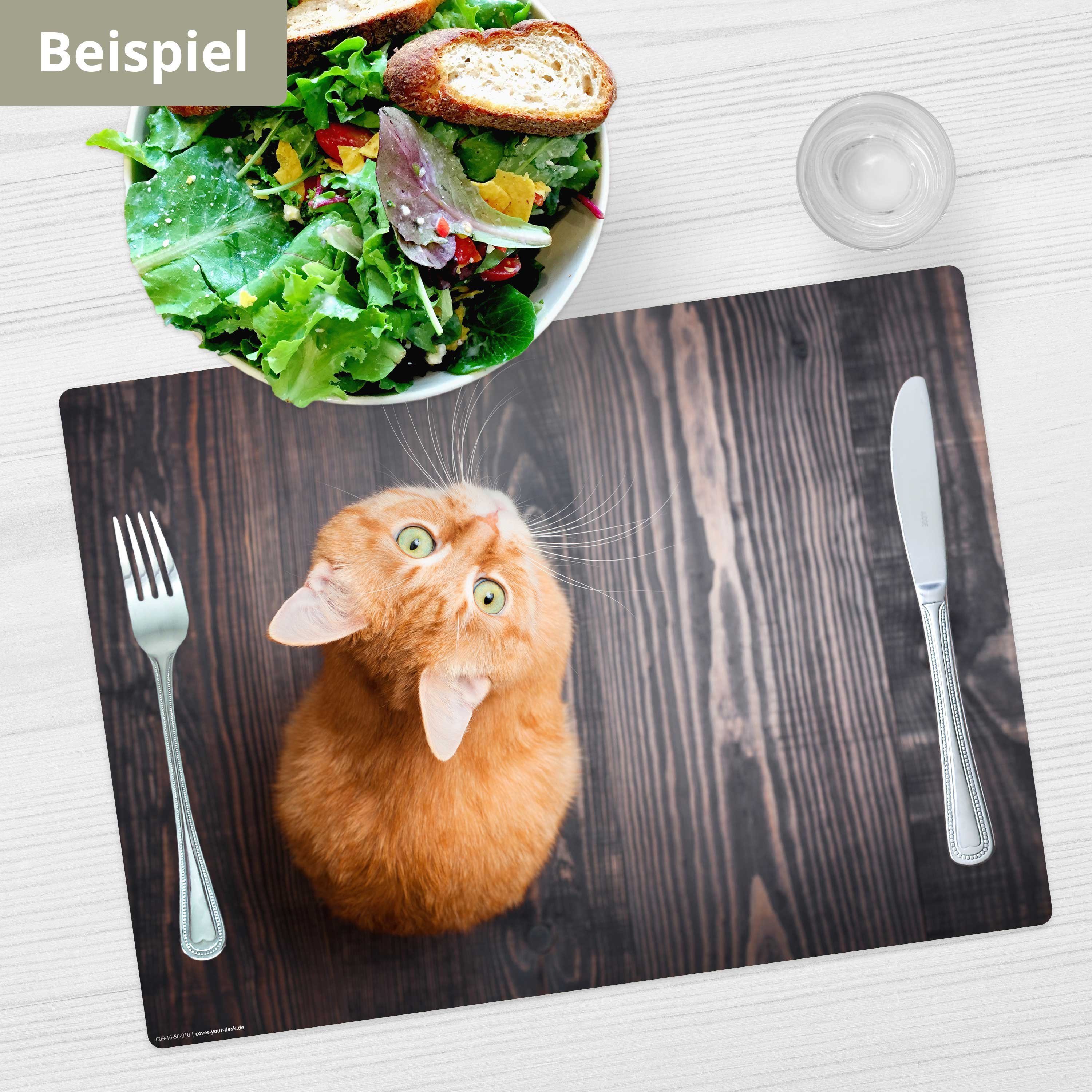 - für cm - rutschfeste Tischdekoration), BPA-frei), 32 Germany Katze, (aus x 1-St., Tischsetmacher, - Kinder Vinyl - Made  Platzset in abwaschbar 44 Orange Platzset, erstklassigem (Kunststoff Tischset,