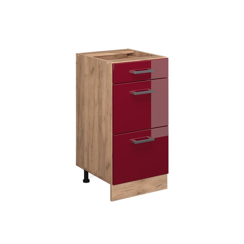 Vicco Unterschrank R-Line Bordeaux Hochglanz/Eiche 40cm günstig online kaufen
