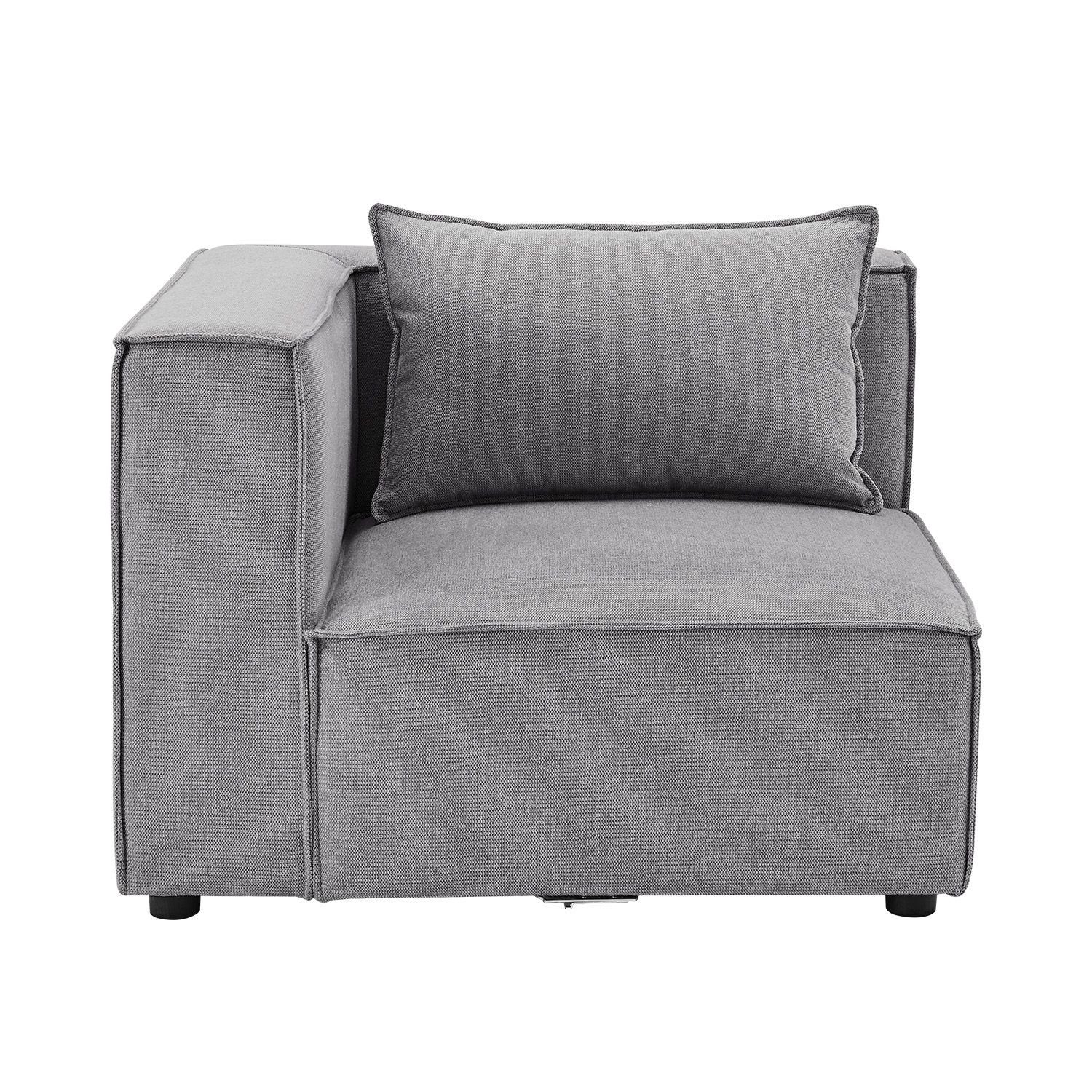 Juskys 2-Sitzer Domas, 2 Garnitur für Wohnzimmer, modulare S, Armlehnen mit Teile, & Kissen Couch