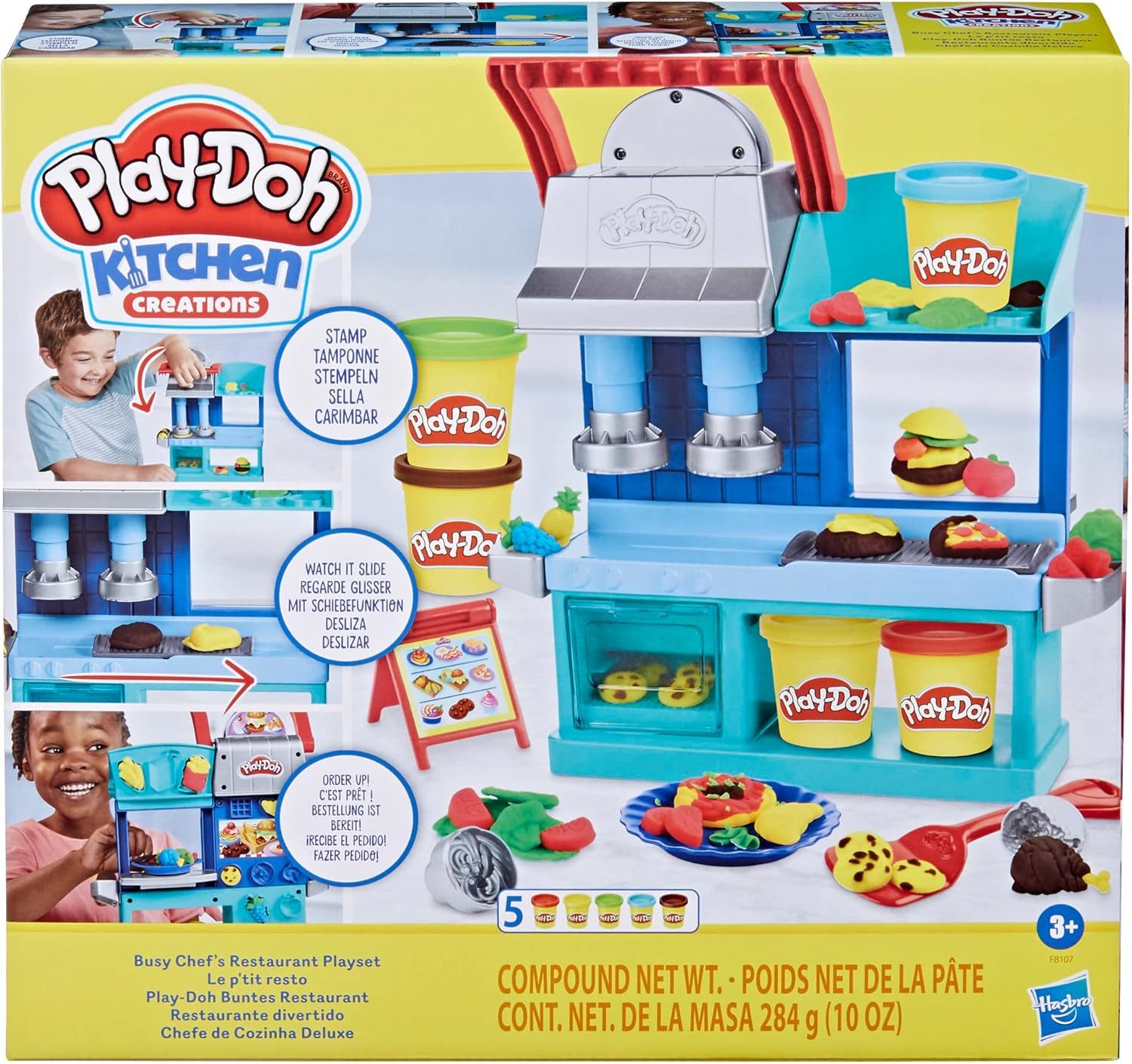 Hasbro Spiel Play-Doh Kreativbox Buntes Restaurant - 30+ Werkzeuge & Knete