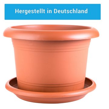 Centi Blumentopf Pflanzkübel, Blumentopf Gross, Pflanzentopf mit Löcher (Spar Set, 3 St., 50 cm), inkl. Untersetzer Pflanztöpfe, Pflanzentopf, Pflanztopf Terracotta