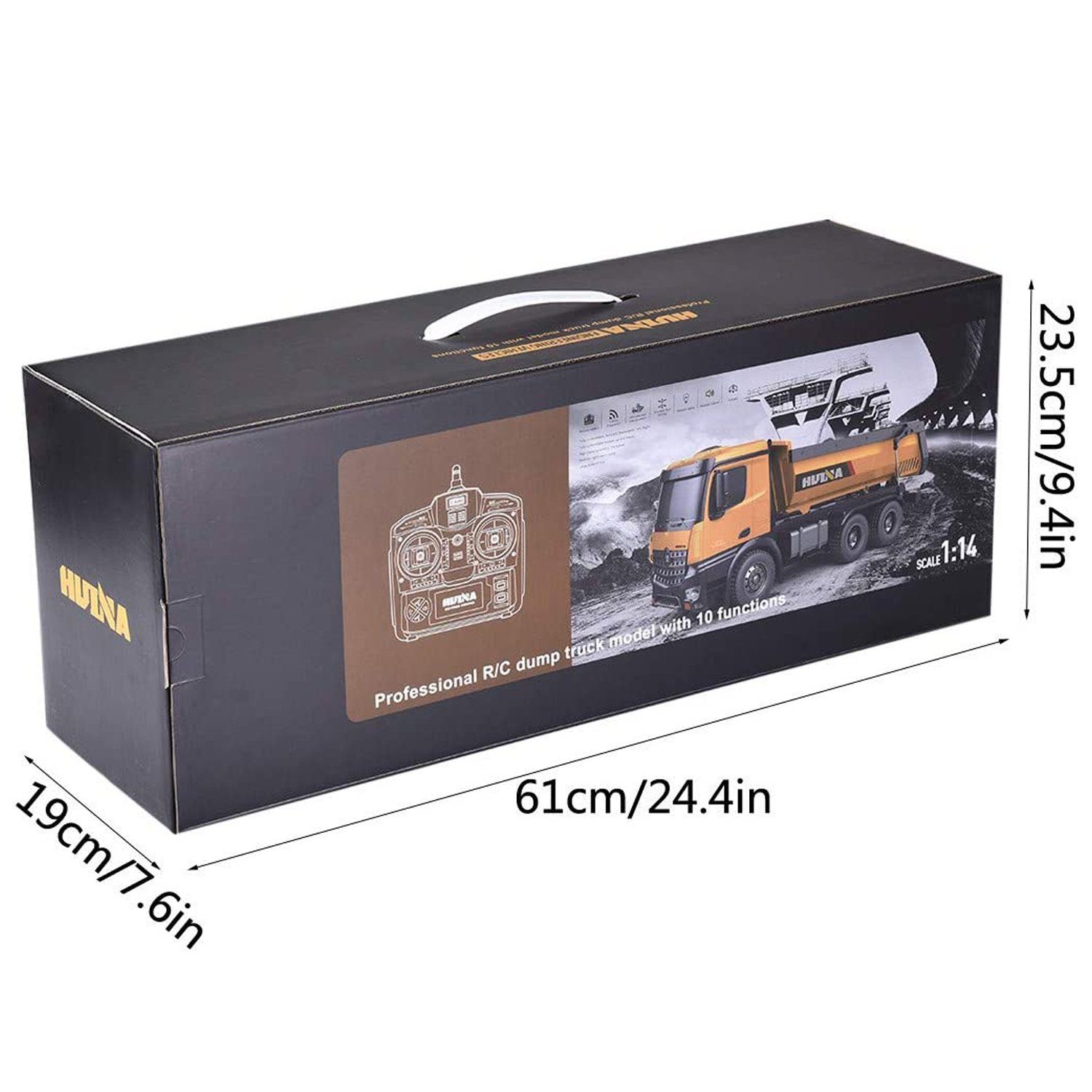 Esun RC-Truck Modell baufahrzeuge Rc Dump Truck 1:14 LKW 10 Kanal Kipplader, 10 Kanäle