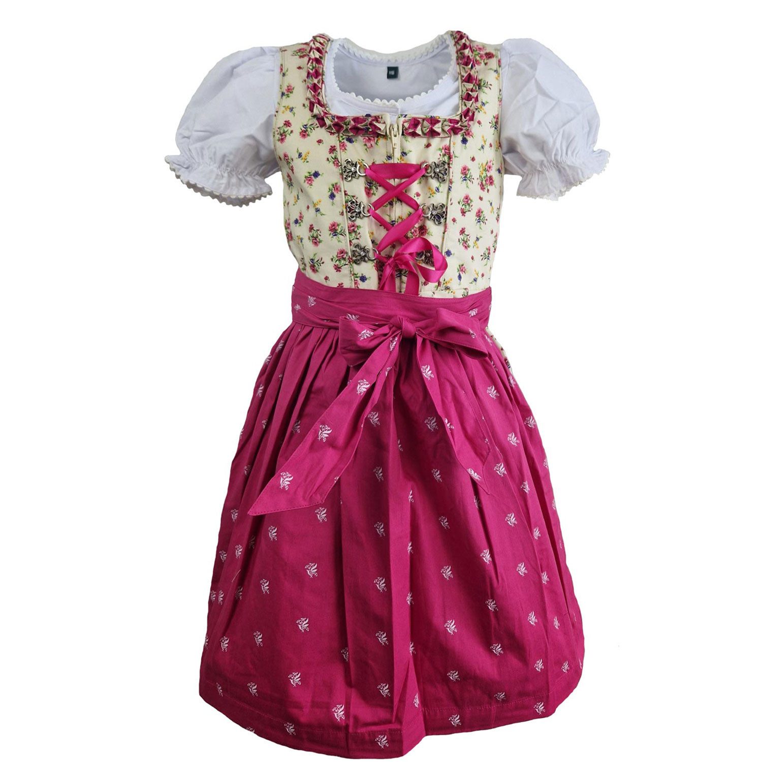 Maddox Dirndl 'Hellen' Blümchenmuster 3-tlg. mit Bluse, Creme P
