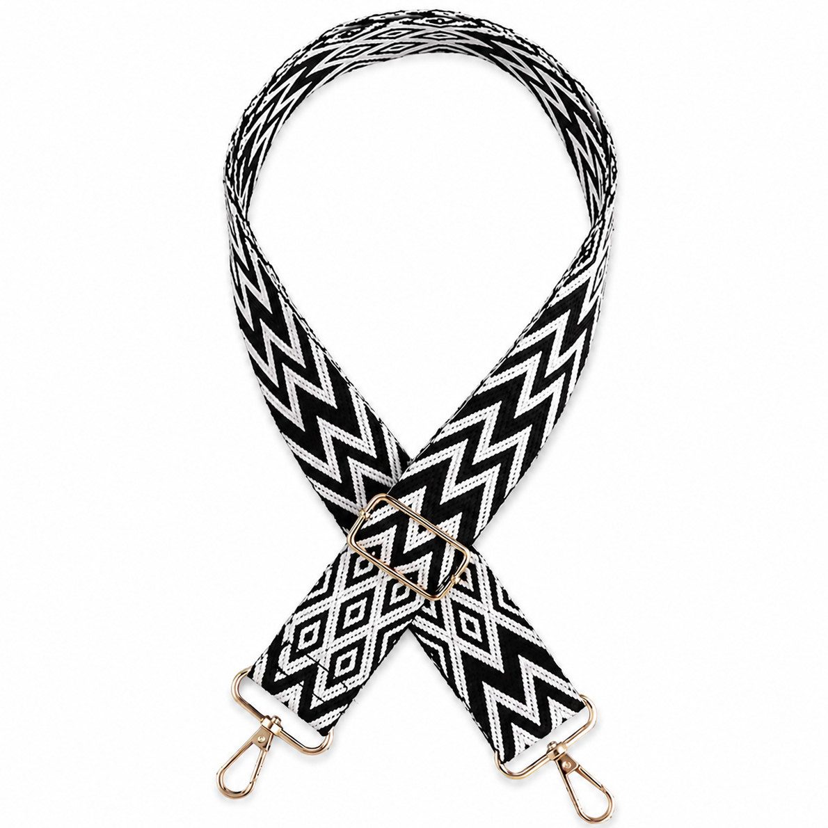 Ware aus aller Welt Schulterriemen Schulterriemen Schultergurt für Taschen 3.8 cm breiter Taschengurt (1-St., für Handtaschen, Umhängetaschen, Rucksäcke, Sporttaschen) Länge verstellbarer Gurt 75cm-135cm. Karabinerhaken zur Befestigung