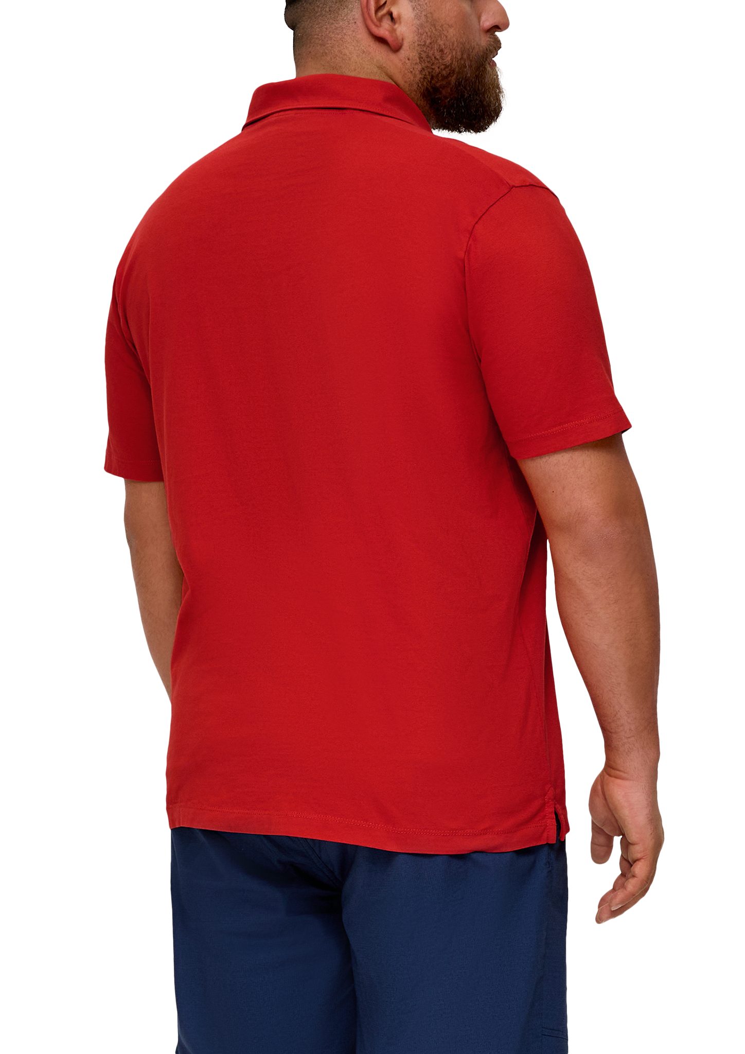 Kurzarmshirt preiselbeere s.Oliver aus Polo-Shirt Baumwolle Logo