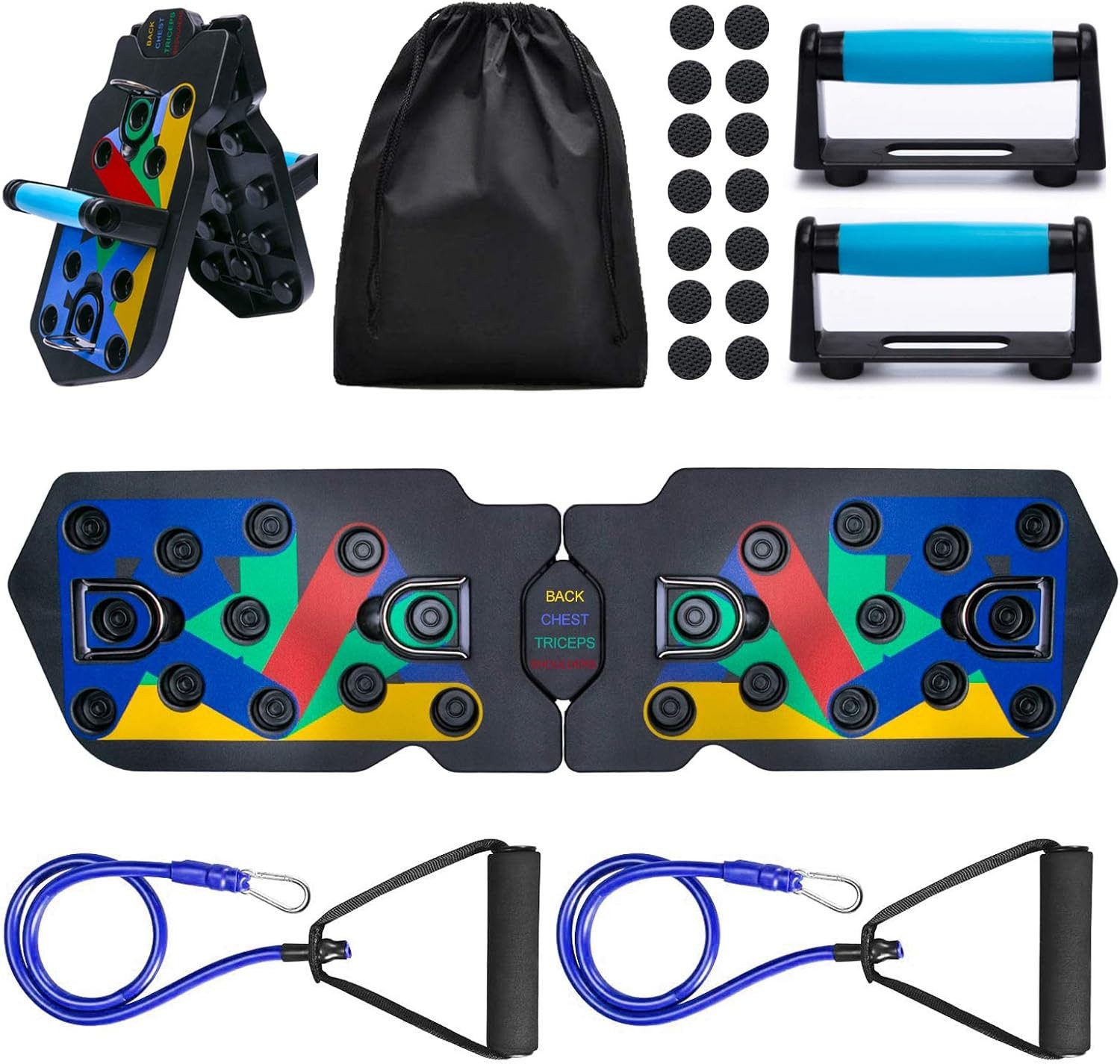 UE Stock Sportmatte 20-in-1 Push Up Board Faltbare Übungsständer Übungsgerät, Faltbares Design