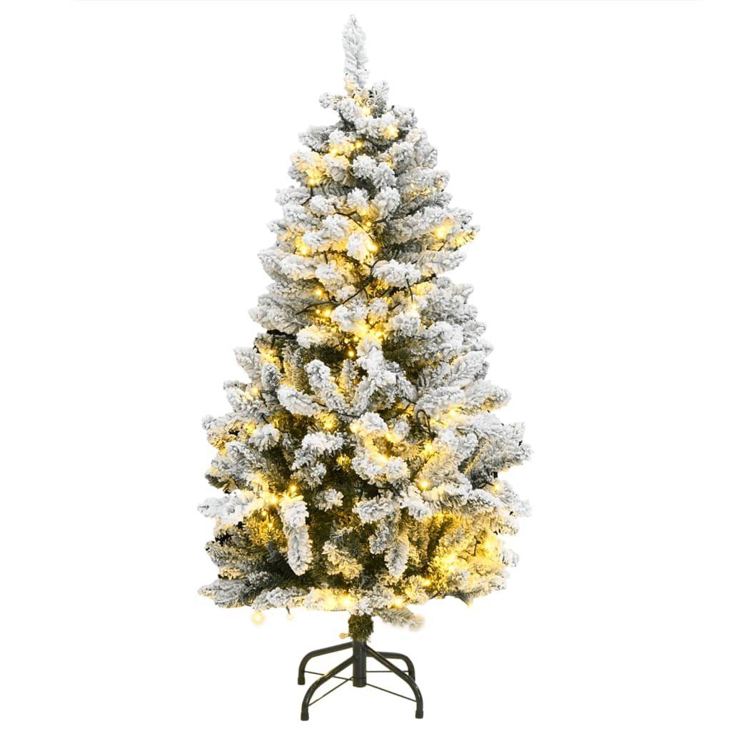 vidaXL LED Baum Künstlicher Weihnachtsbaum Klappbar 150 LEDs Beschneit