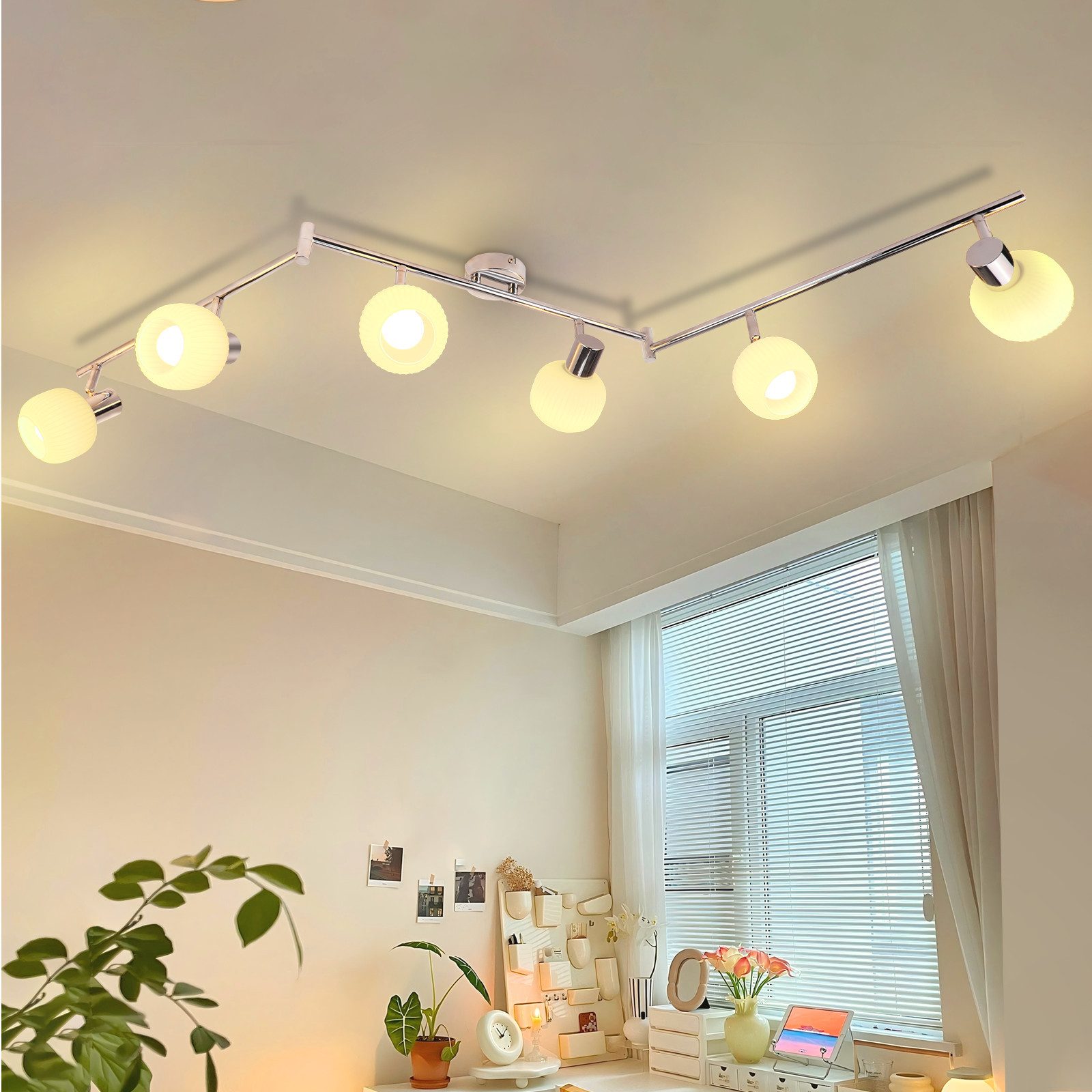 Nettlife Deckenstrahler Weiß Glas E14 Deckenleuchte günstig online kaufen
