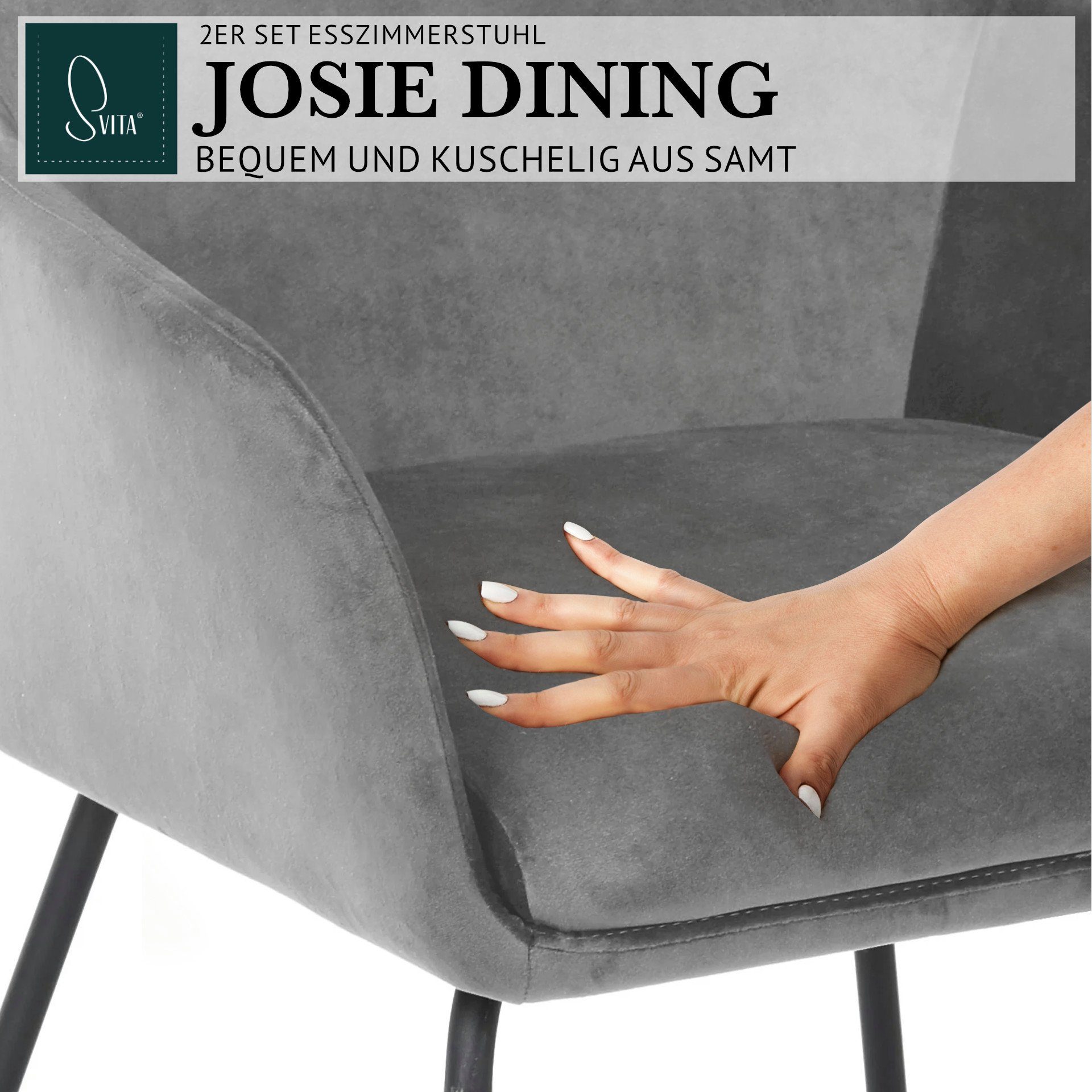 Polsterung, gemütlich, (Set, SVITA JOSIE breite pflegeleicht Sessel), Sitzfläche, dicke Esszimmersessel 2-St., DINING