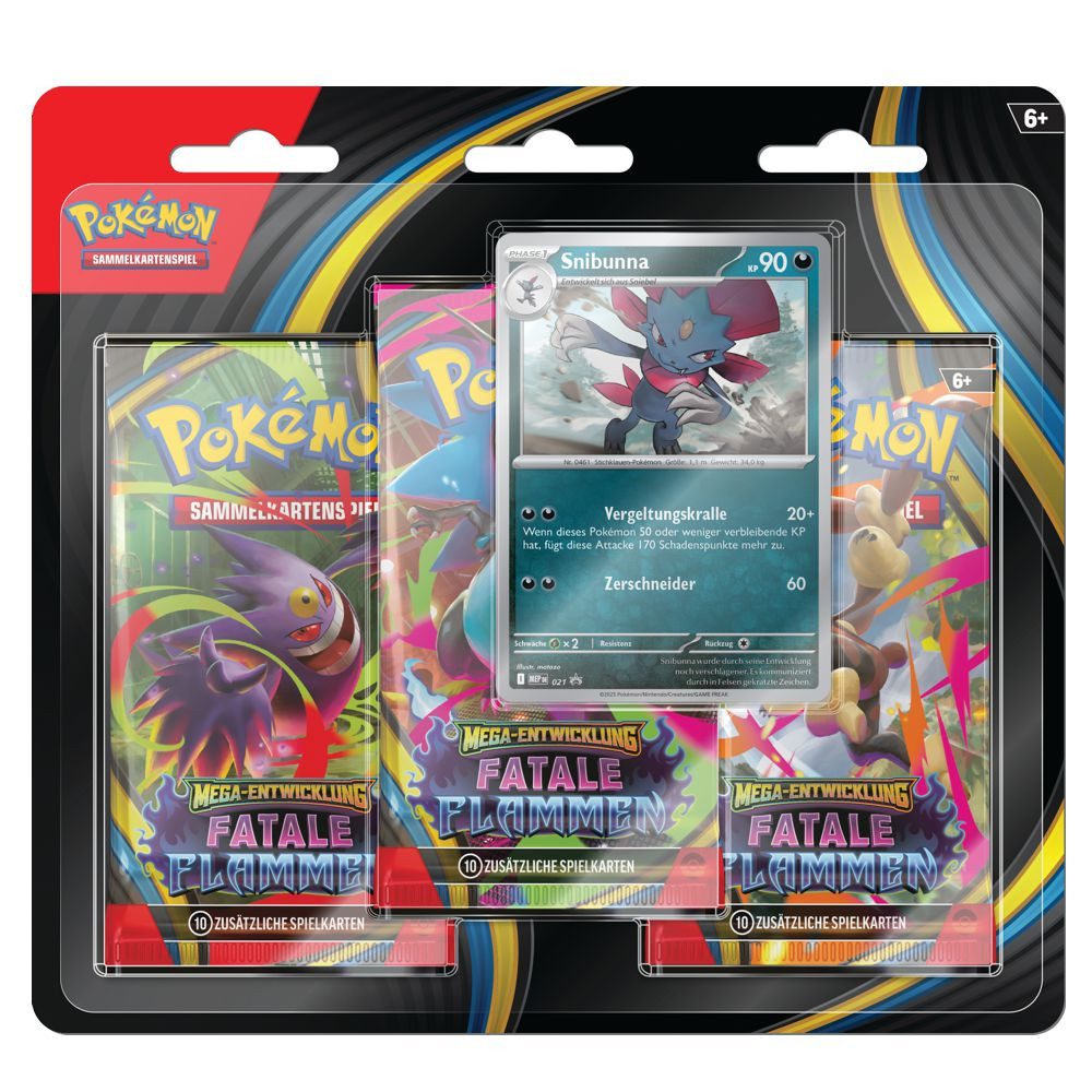 POKÉMON Sammelkarte Snibunna 3 Booster-Packs Pokemon Sammel-Karten deutsch