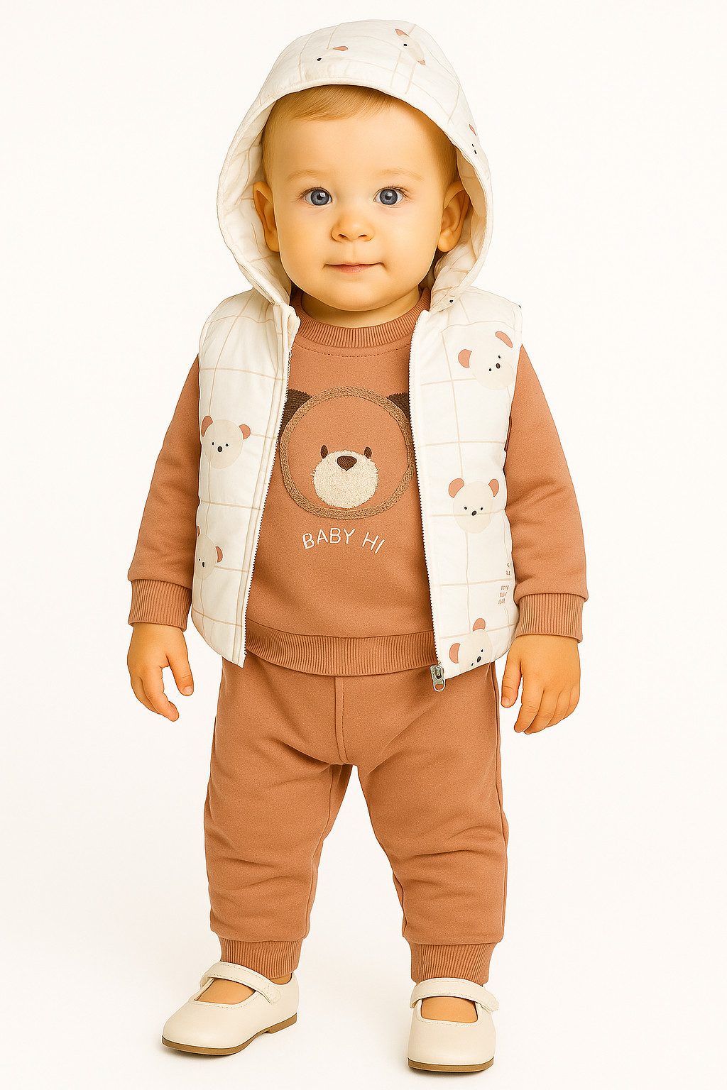 Lorey Medtec Neugeborenen-Geschenkset Jungen Outfit, 3er Set, Langarmshirt, Weste, Hose, 100% Baumwolle (Langarmshirt + Weste + Hose)