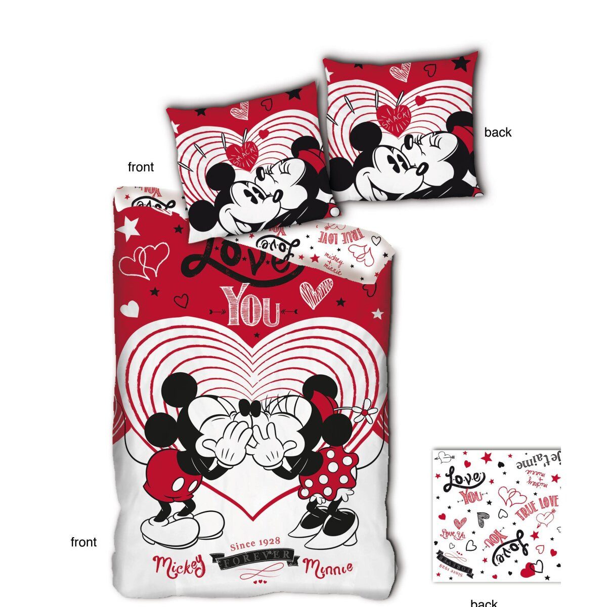 Bettwäsche Mickey Maus Bettwäsche Set für Kinder 140x200 cm 63x63cm