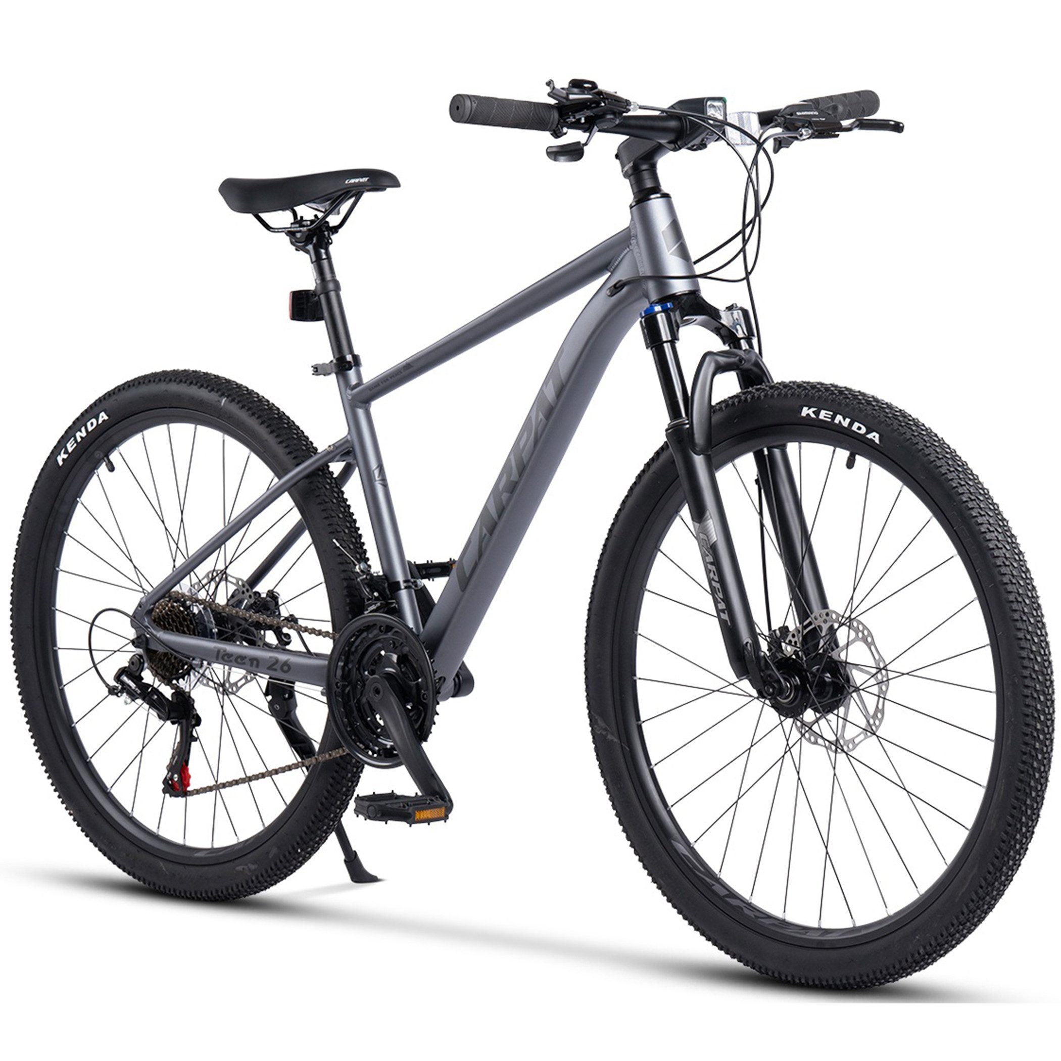 CARPAT SPORT Mountainbike 24 26 27.5 Zoll Fahrrad für Herren Damen, Mädchen und Jungen, 21 Gang Shimano Tourney Schaltwerk, Kettenschaltung, Aluminium Rahmen, Jugendfahrrad MTB Hardtail Fahrrad