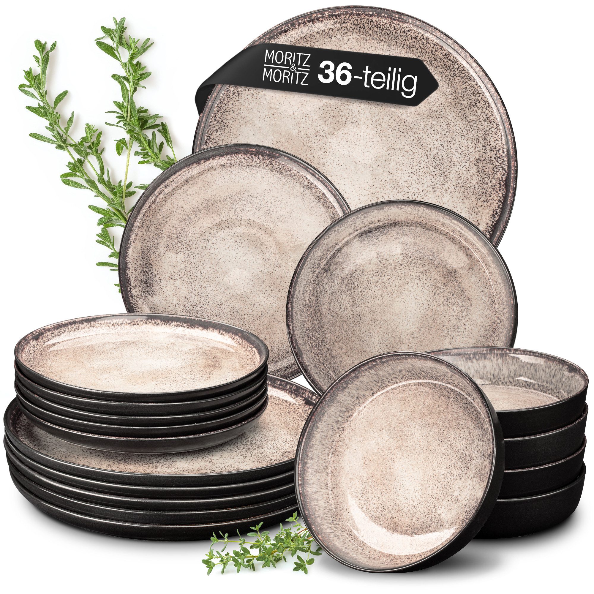 Tafelservice Geschirr Set VIDA Beige