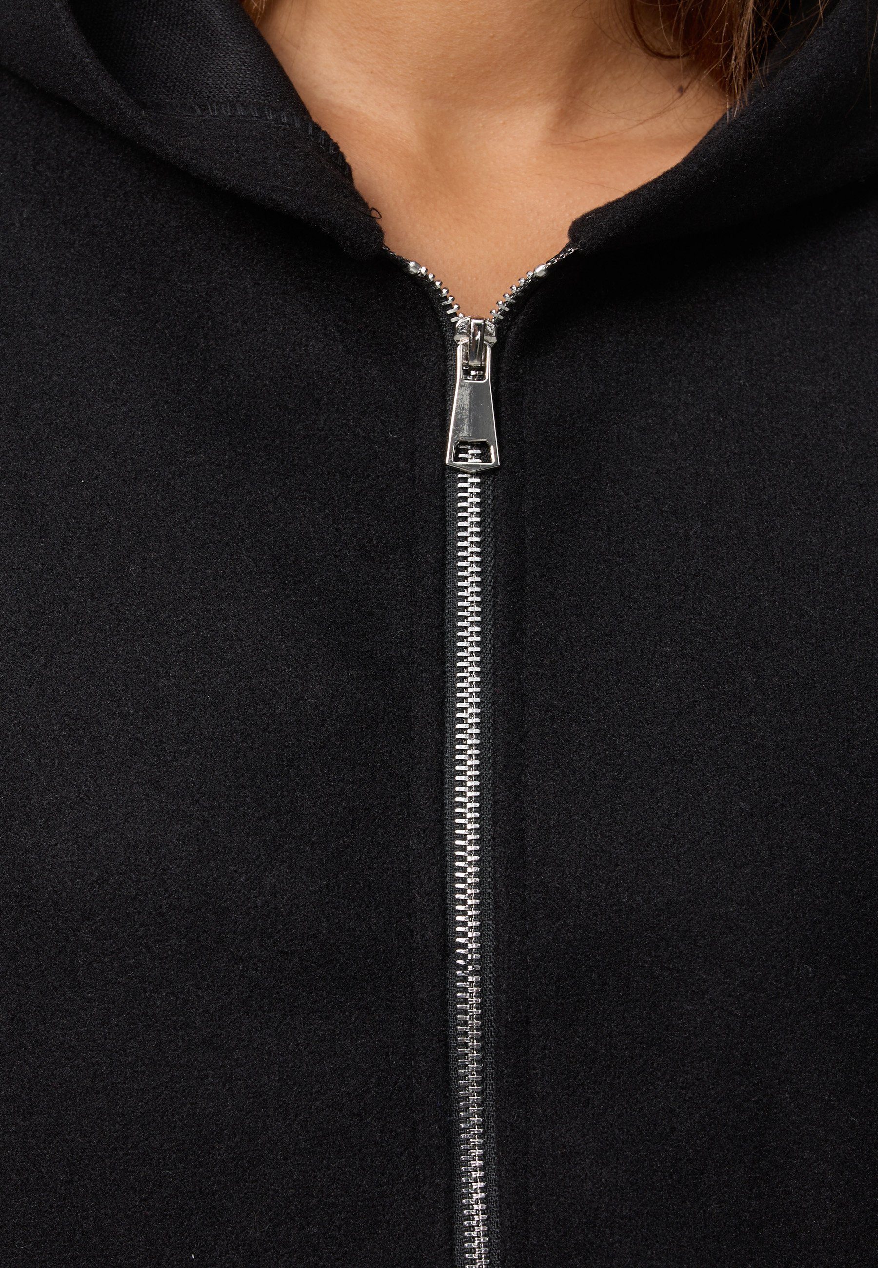 Worldclassca Worldclassca Kapuzensweatjacke Jacke Oversized Schwarz Zipper Kapuzenpullover Sweatshirt Hoodie