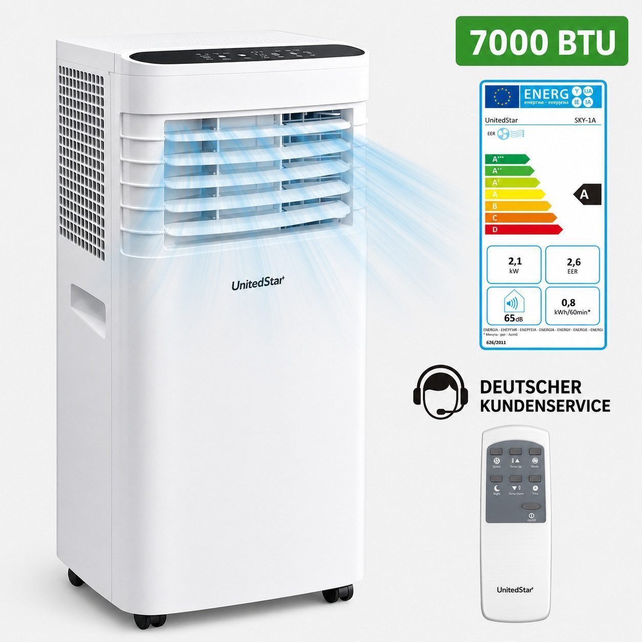 Klimagerät SKY‑1A 7000 BTU/h Kühlleistung