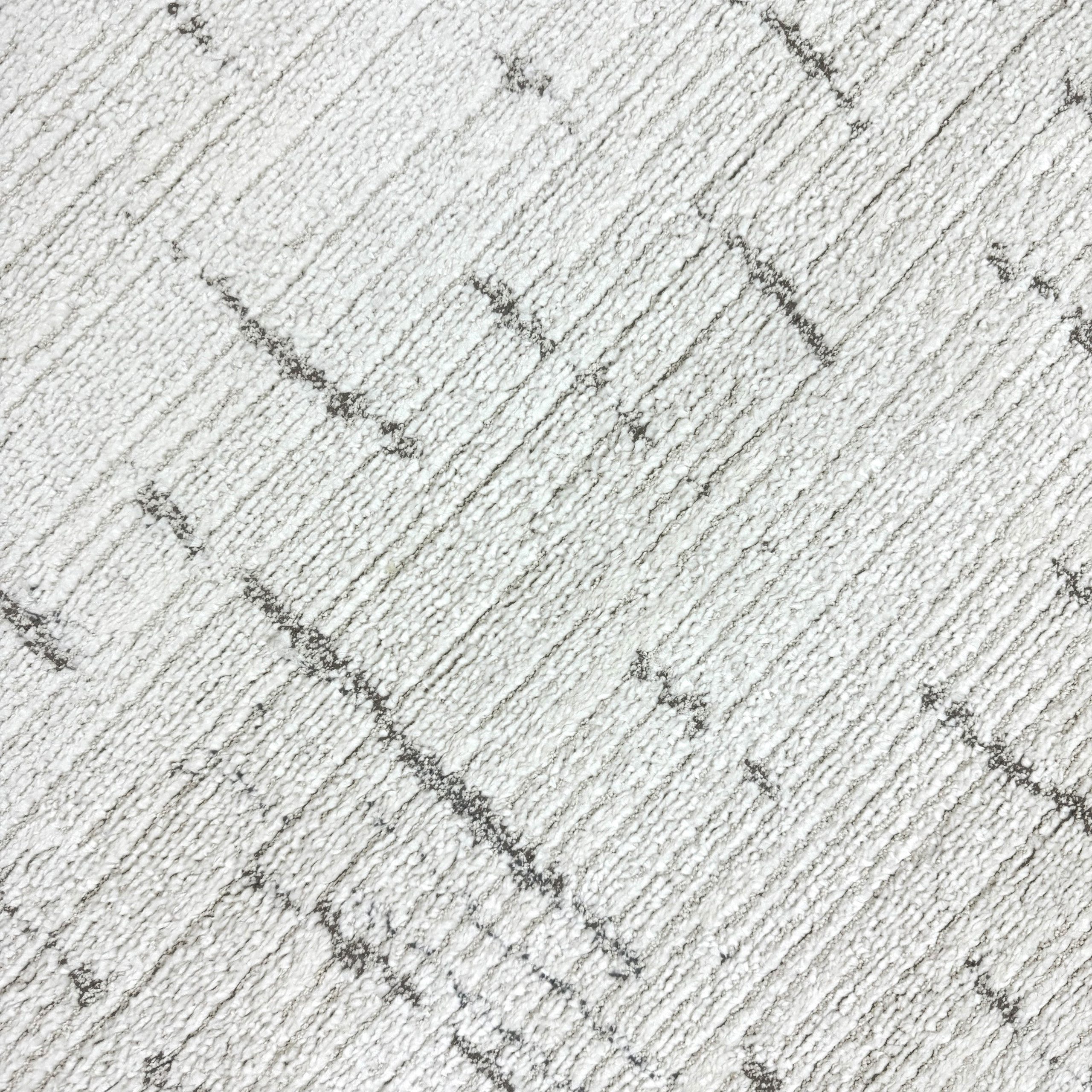 Carpetia Teppich Wohnzimmer Teppich weich Strichmuster - creme mit grauen Streifen, rechteckig