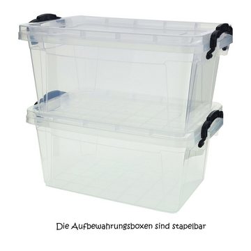 Centi Aufbewahrungsbox Stammartikel Klarsichtbox mit Deckel 5l 13,5 x 31 x 20cm (Stück, 1 St., Box mit Deckel), Kiste Deckel Kunststoffbox Stapelbar Organizer Kunststoffbehäl