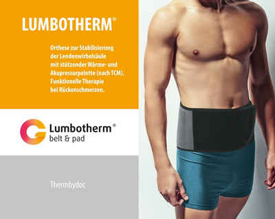 Lumbotherm® Massagegerät Lumbotherm®- Orthese zur Stabilisierung der Lendenwirbelsäule + stützender Wärme- und Akupressur Pelotte (nach TCM)