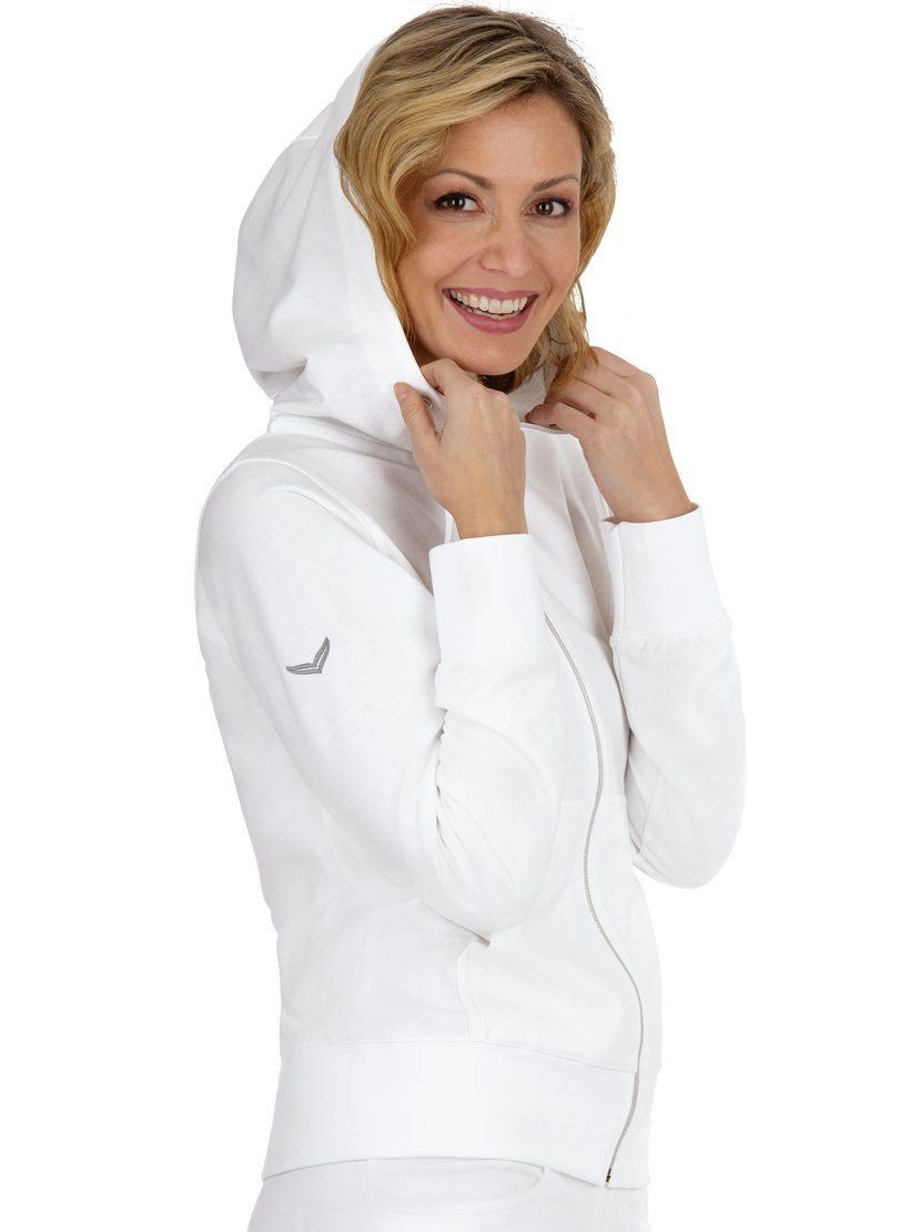 Trigema Sweatjacke Kapuzenjacke TRIGEMA weiss