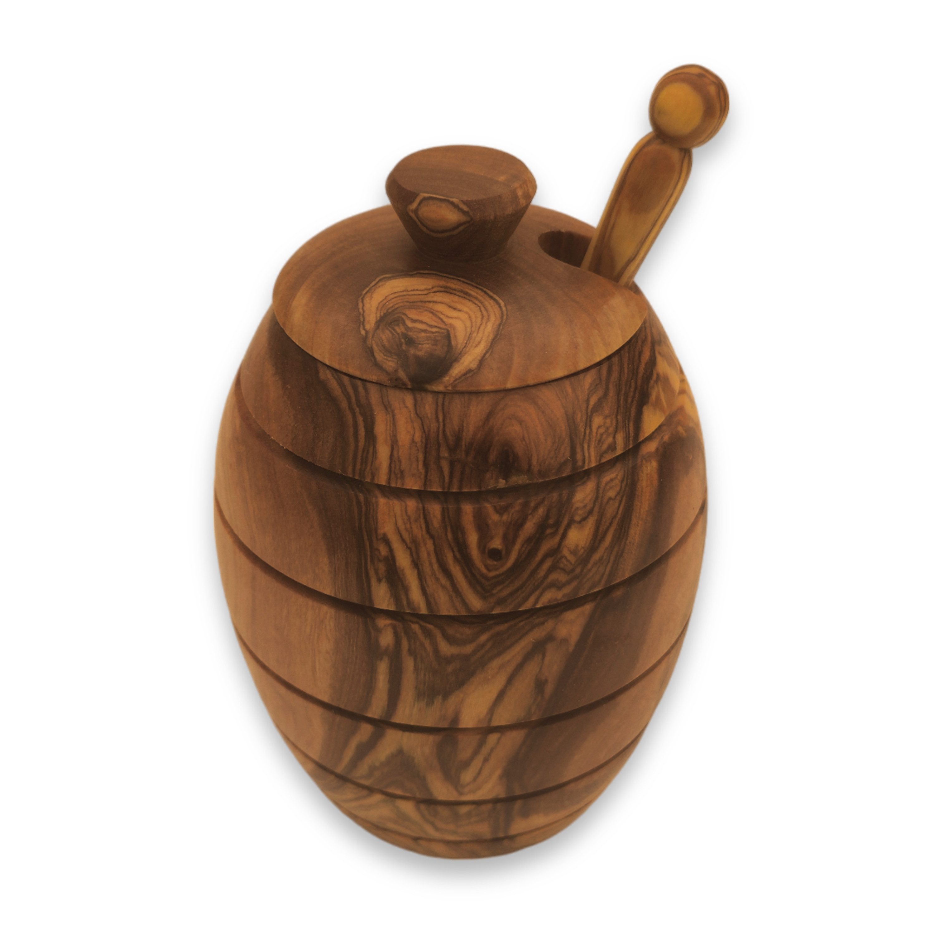 medina mood Honigglas Honigtopf mit Honiglöffel The Happy Bee aus Olivenholz, (1-tlg)