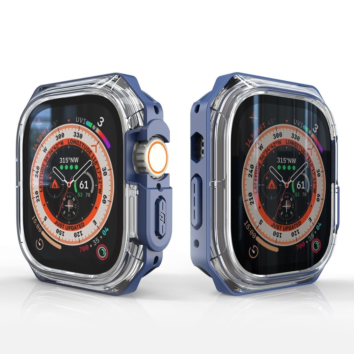 Wigento SmartwatchHülle Für Apple Watch Ultra 1 + 2 49mm Uhr Gehäuse Silikon Schutz Case Hülle