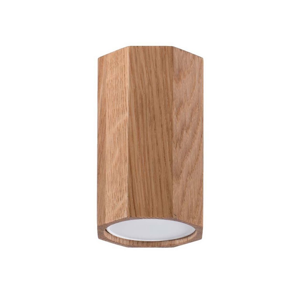 etc-shop Deckenstrahler, Leuchtmittel nicht inklusive, Deckenleuchte  Holzlampe Deckenspot Eiche H 10 cm Wohnzimmerleuchte 1